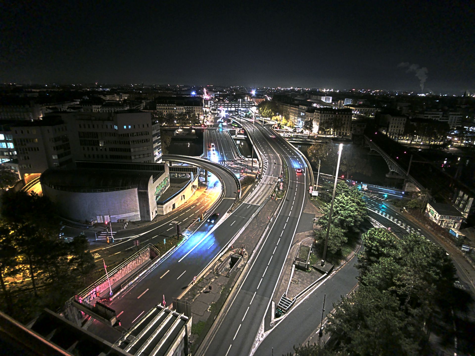 Caméra autoroute à Lyon Perrache à l'entrée Sud du Tunnel sous Fourvière, en direction de Marseille