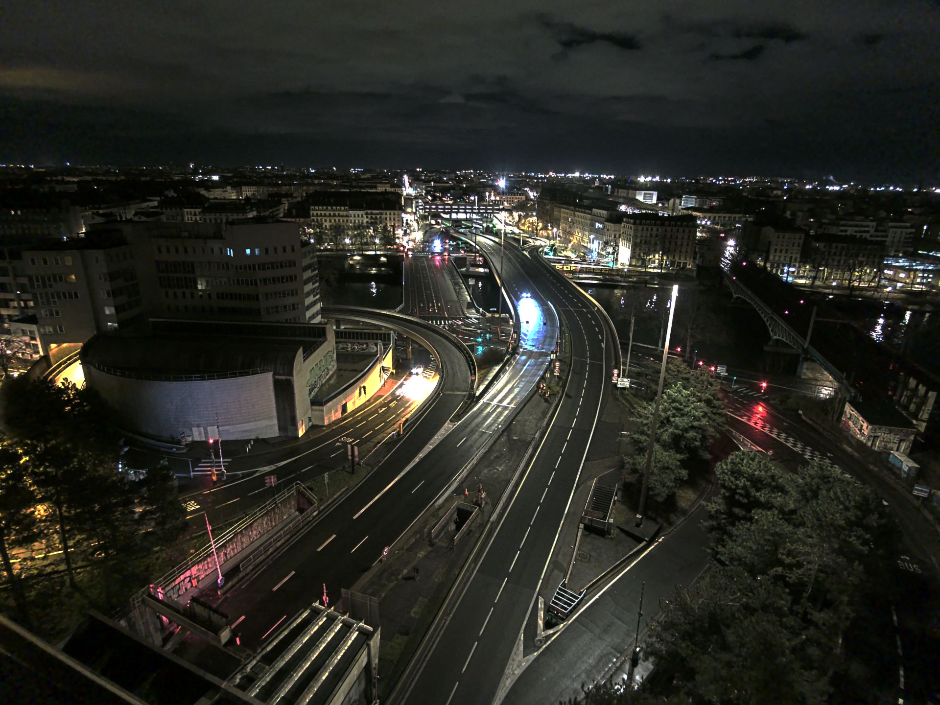 Caméra autoroute à Lyon Perrache à l'entrée Sud du Tunnel sous Fourvière, en direction de Marseille