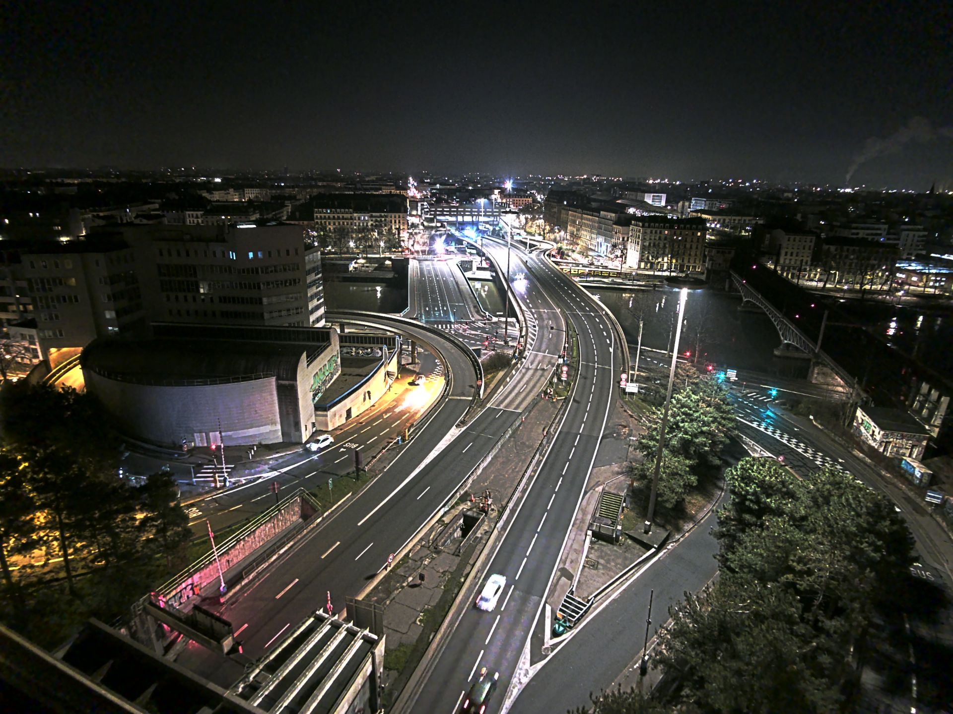 Caméra autoroute à Lyon Perrache à l'entrée Sud du Tunnel sous Fourvière, en direction de Marseille