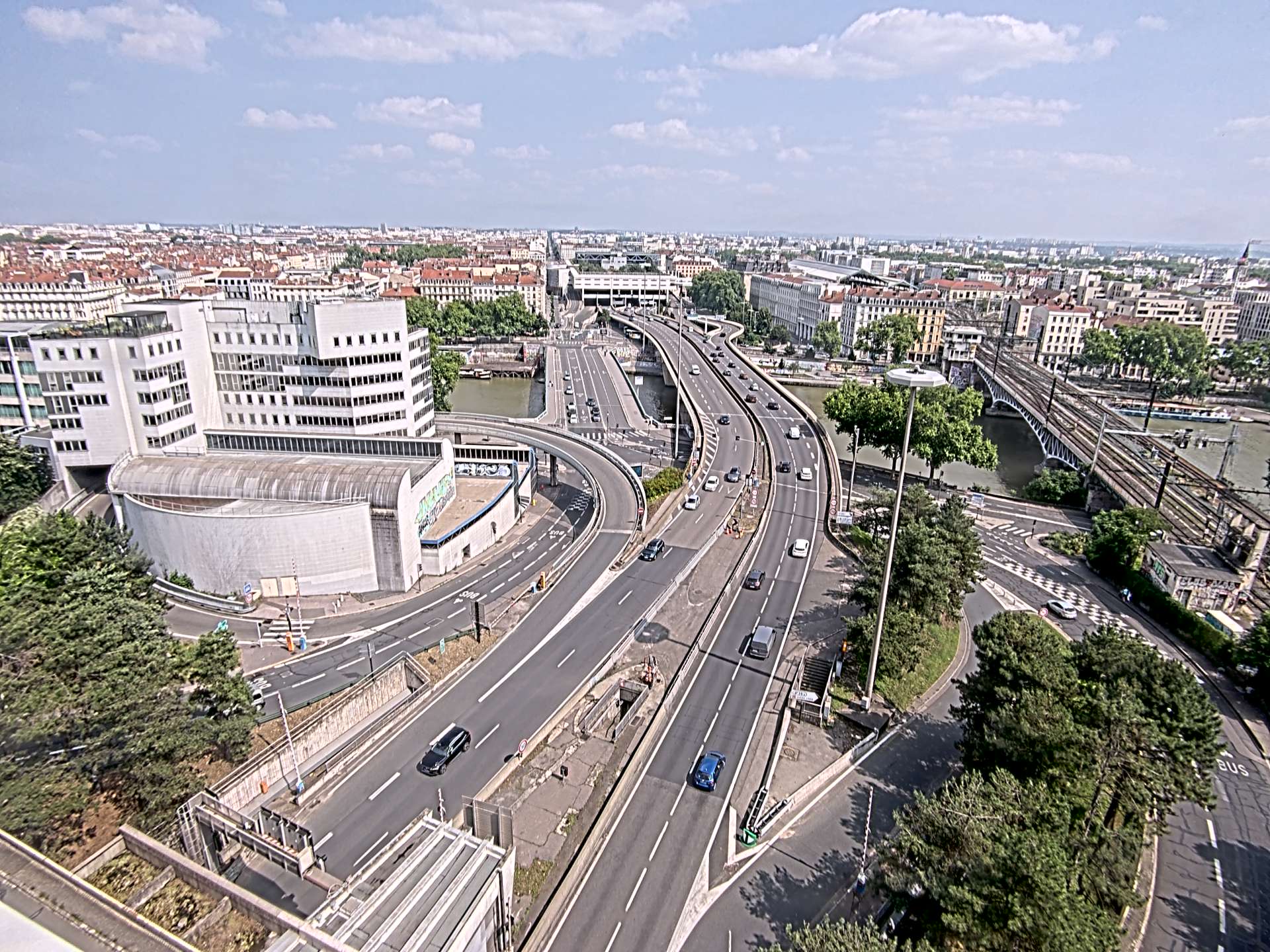Caméra autoroute à Lyon Perrache à l'entrée Sud du Tunnel sous Fourvière, en direction de Marseille