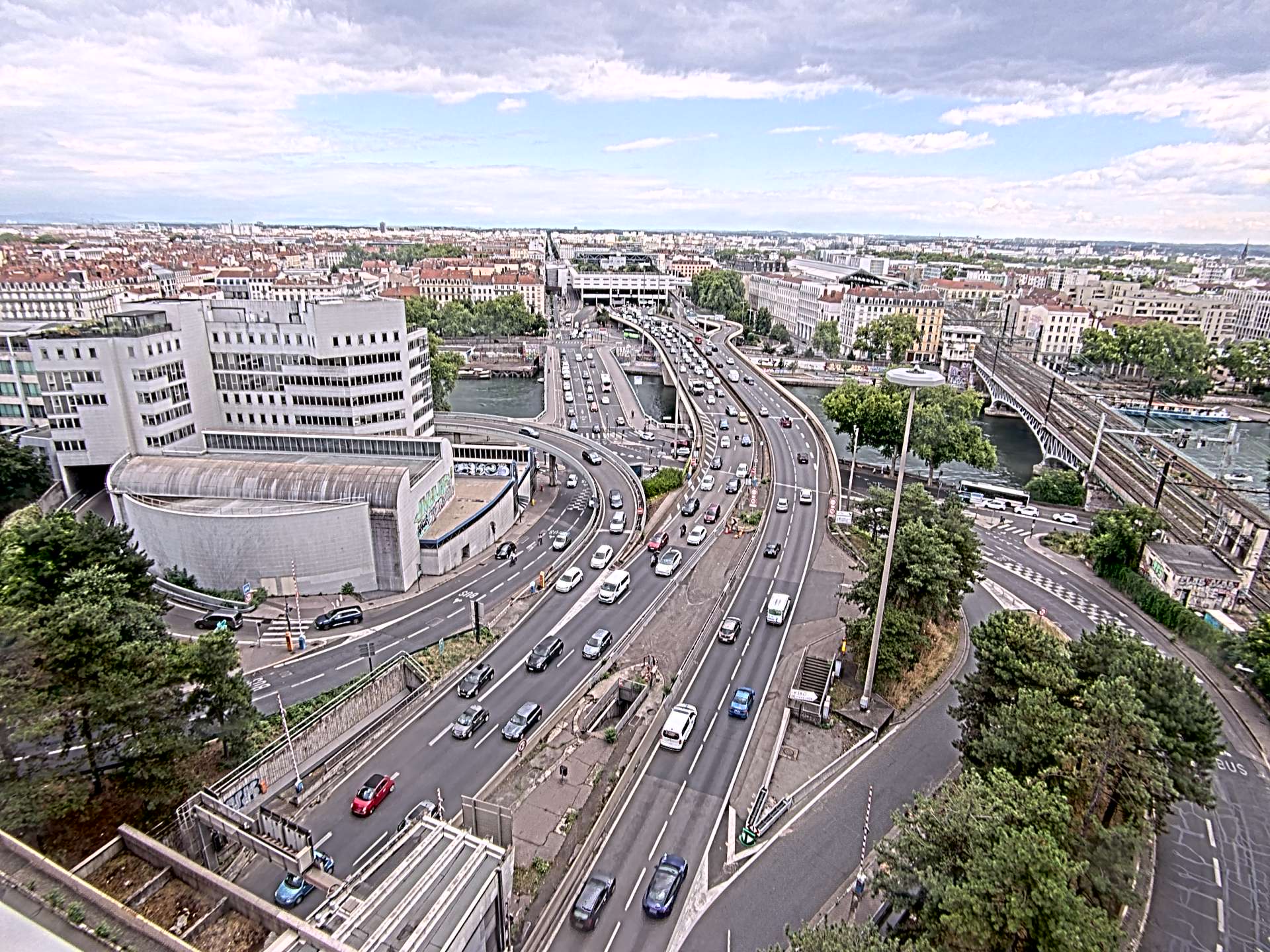 Caméra autoroute à Lyon Perrache à l'entrée Sud du Tunnel sous Fourvière, en direction de Marseille