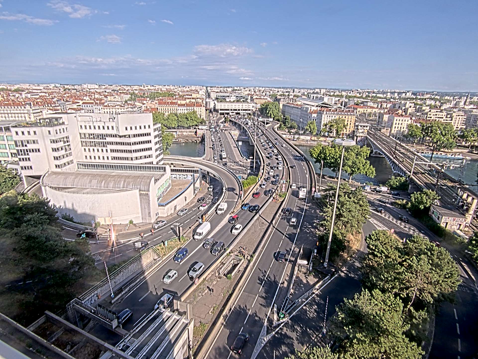 Caméra autoroute à Lyon Perrache à l'entrée Sud du Tunnel sous Fourvière, en direction de Marseille