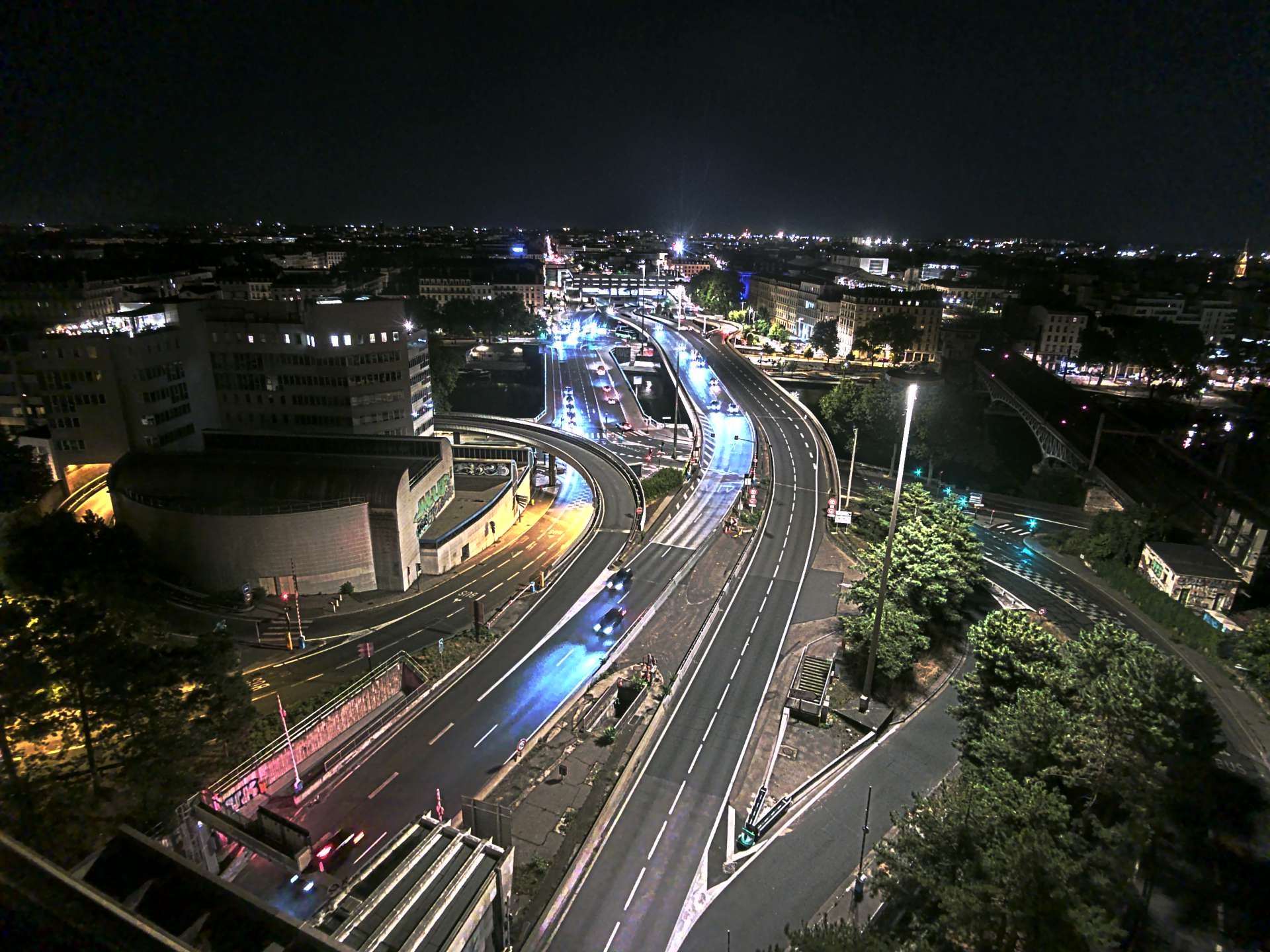 Caméra autoroute à Lyon Perrache à l'entrée Sud du Tunnel sous Fourvière, en direction de Marseille