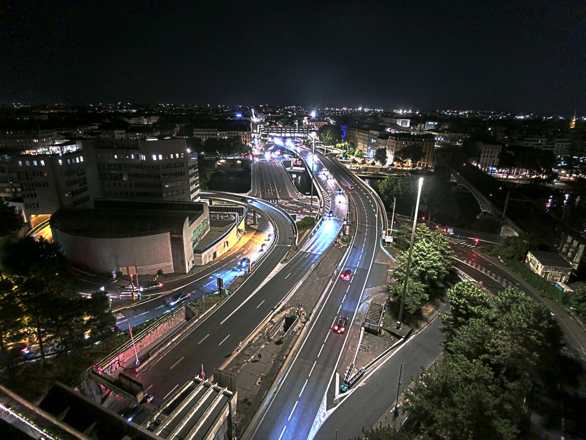 Caméra autoroute à Lyon Perrache à l'entrée Sud du Tunnel sous Fourvière, en direction de Marseille