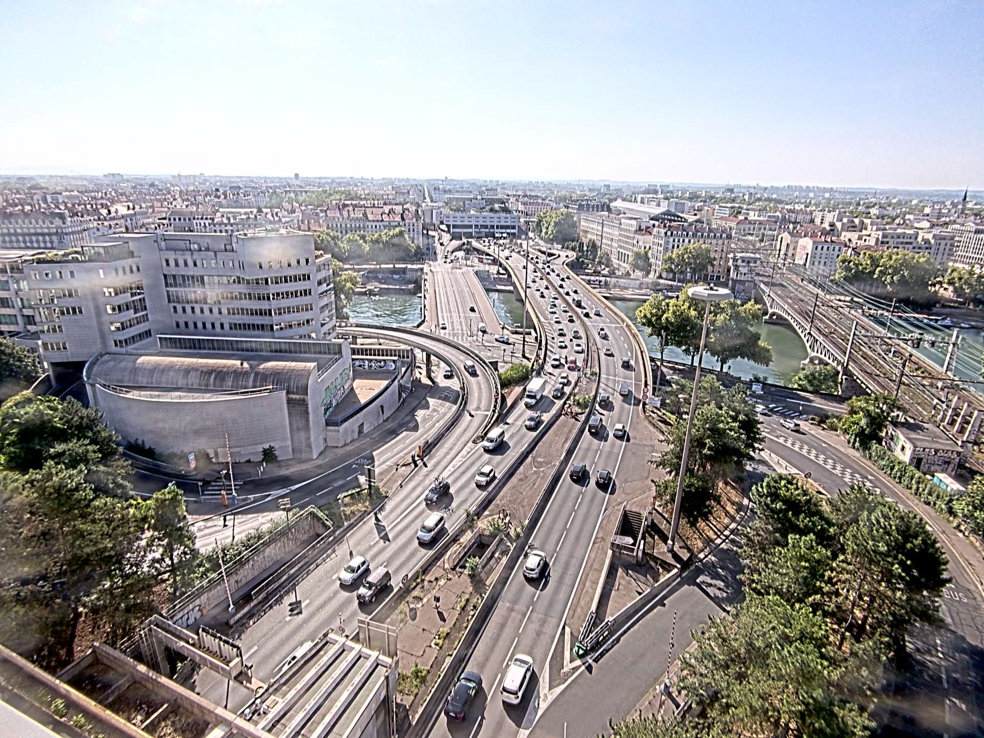 Caméra autoroute à Lyon Perrache à l'entrée Sud du Tunnel sous Fourvière, en direction de Marseille