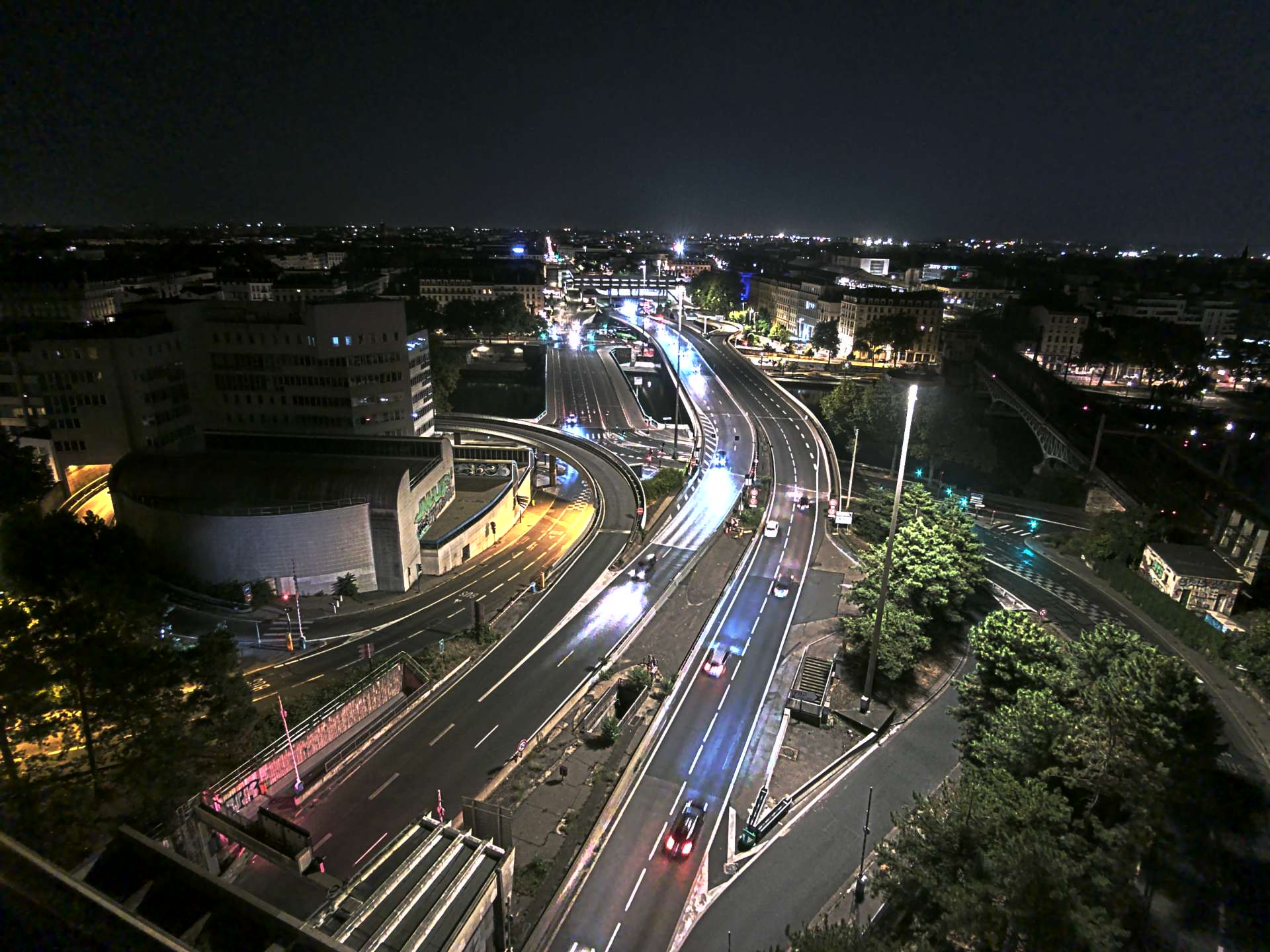 Caméra autoroute à Lyon Perrache à l'entrée Sud du Tunnel sous Fourvière, en direction de Marseille