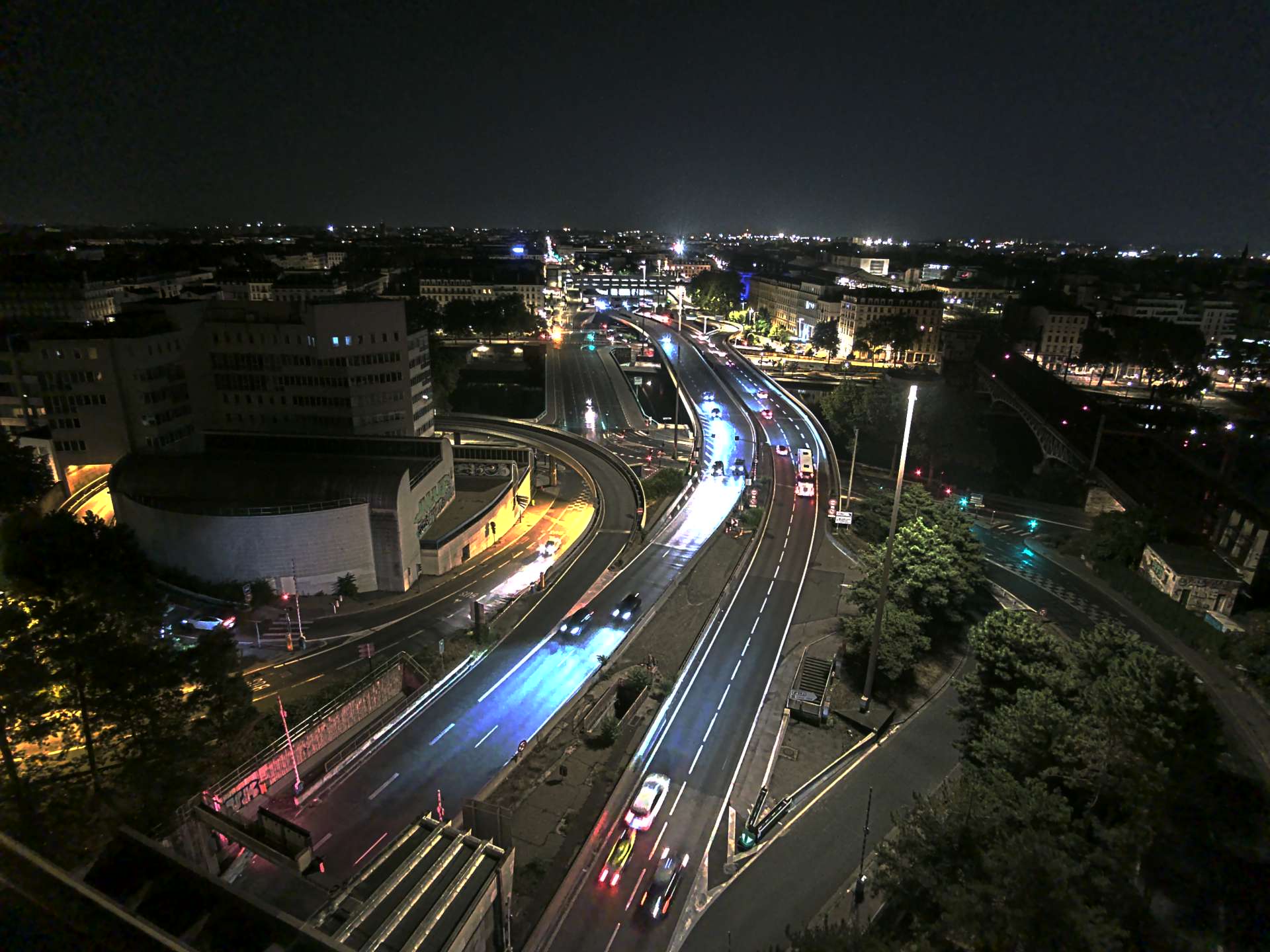 Caméra autoroute à Lyon Perrache à l'entrée Sud du Tunnel sous Fourvière, en direction de Marseille