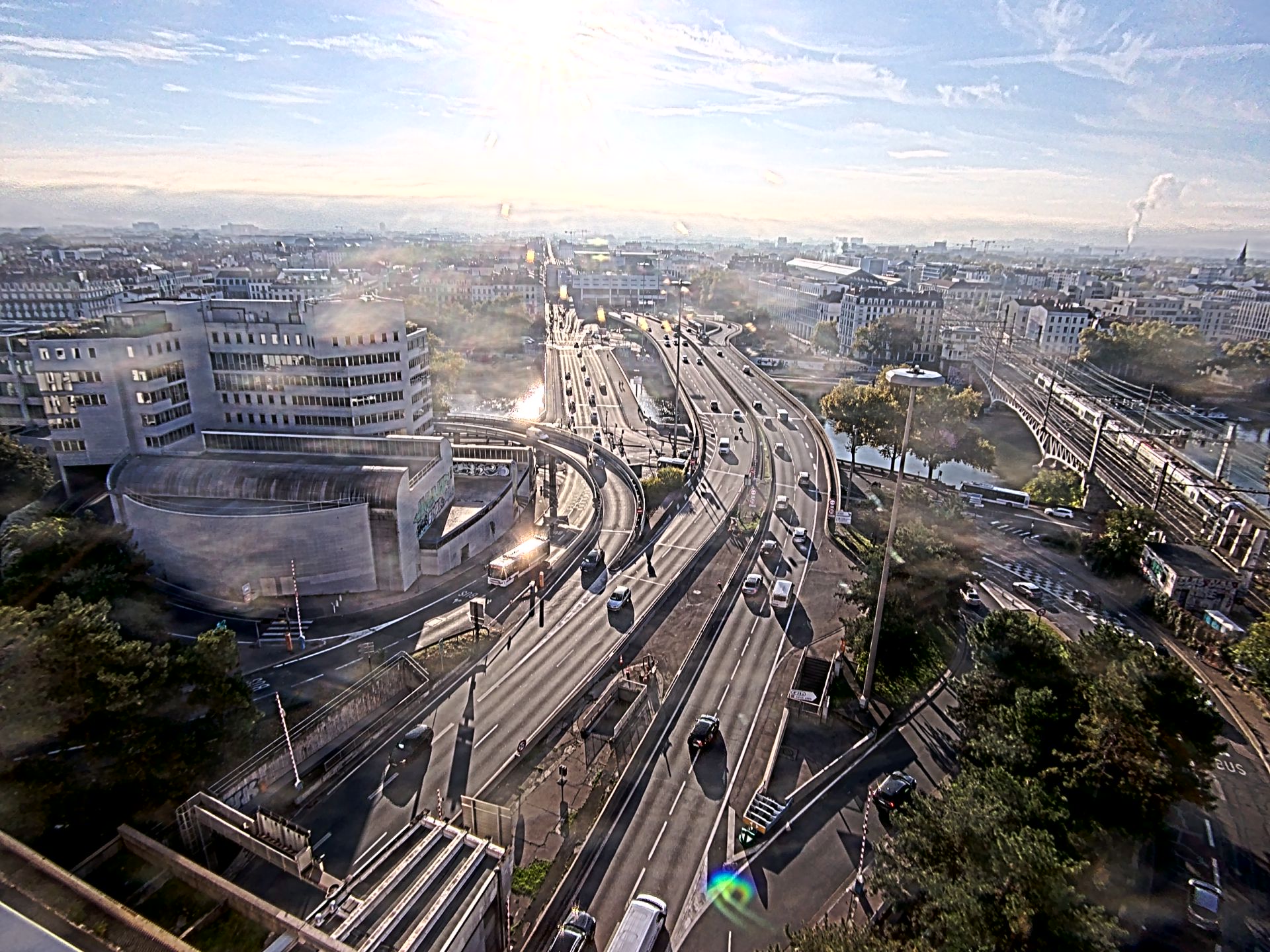Caméra autoroute à Lyon Perrache à l'entrée Sud du Tunnel sous Fourvière, en direction de Marseille
