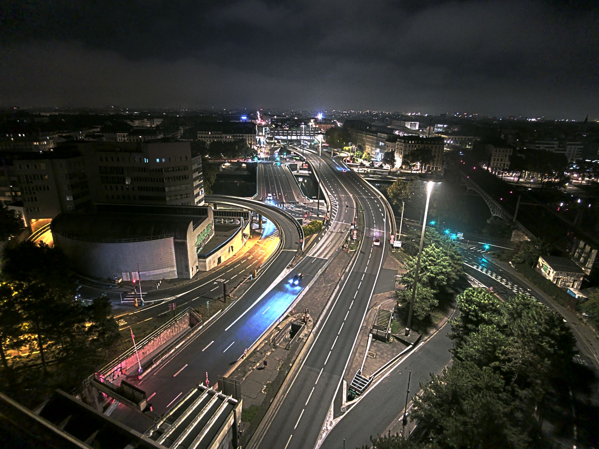Caméra autoroute à Lyon Perrache à l'entrée Sud du Tunnel sous Fourvière, en direction de Marseille