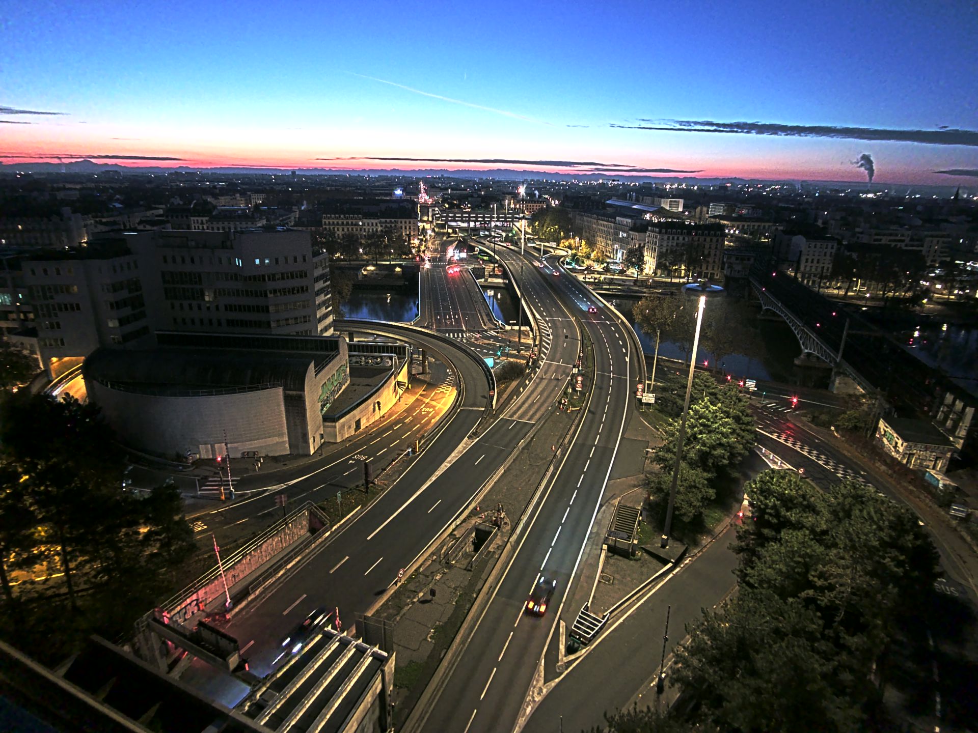 Caméra autoroute à Lyon Perrache à l'entrée Sud du Tunnel sous Fourvière, en direction de Marseille