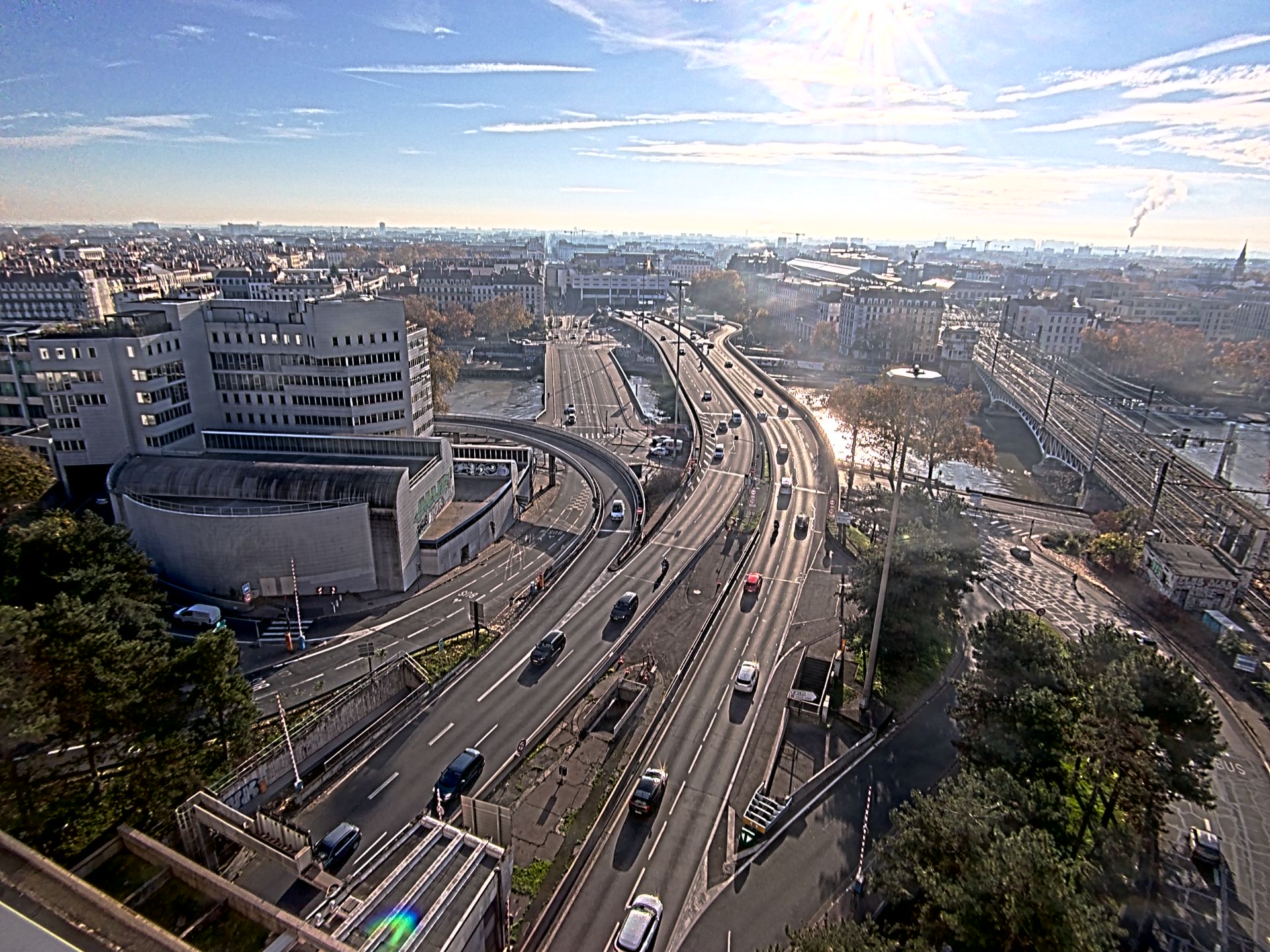 Caméra autoroute à Lyon Perrache à l'entrée Sud du Tunnel sous Fourvière, en direction de Marseille