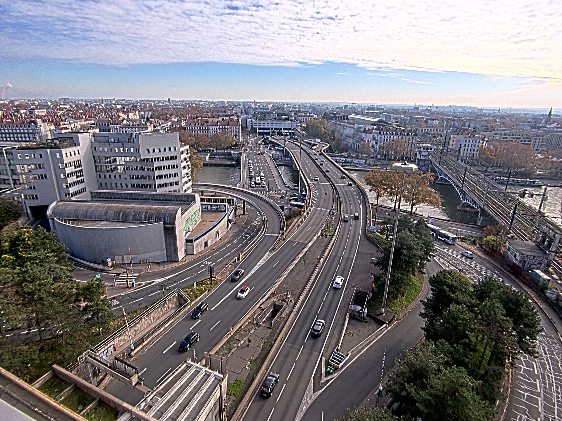 Caméra autoroute à Lyon Perrache à l'entrée Sud du Tunnel sous Fourvière, en direction de Marseille