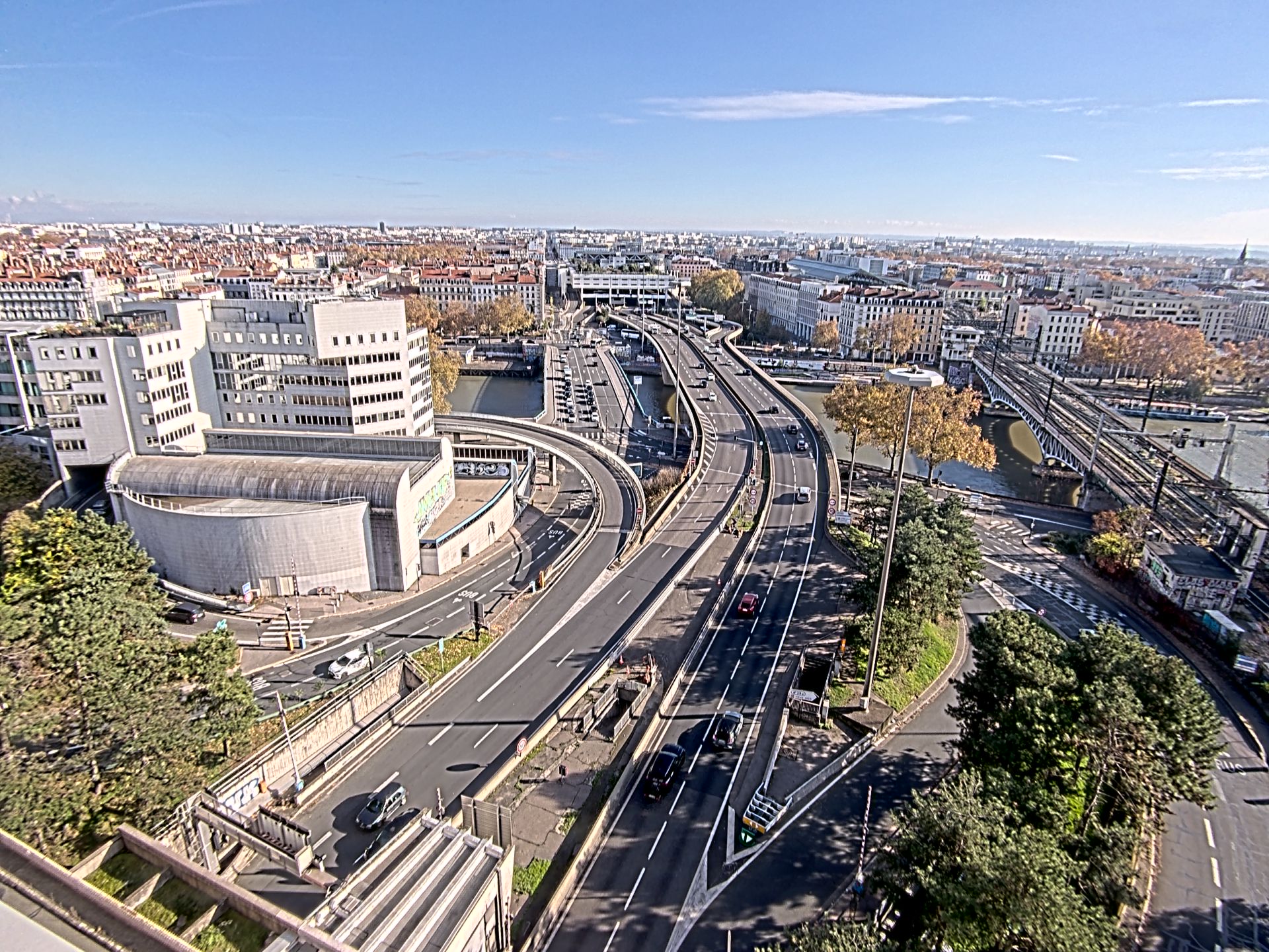 Caméra autoroute à Lyon Perrache à l'entrée Sud du Tunnel sous Fourvière, en direction de Marseille