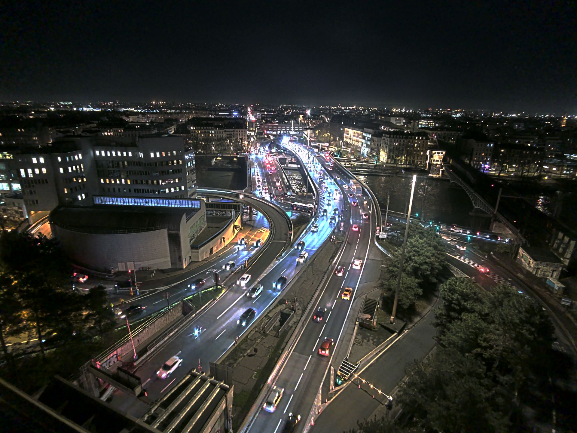 Caméra autoroute à Lyon Perrache à l'entrée Sud du Tunnel sous Fourvière, en direction de Marseille