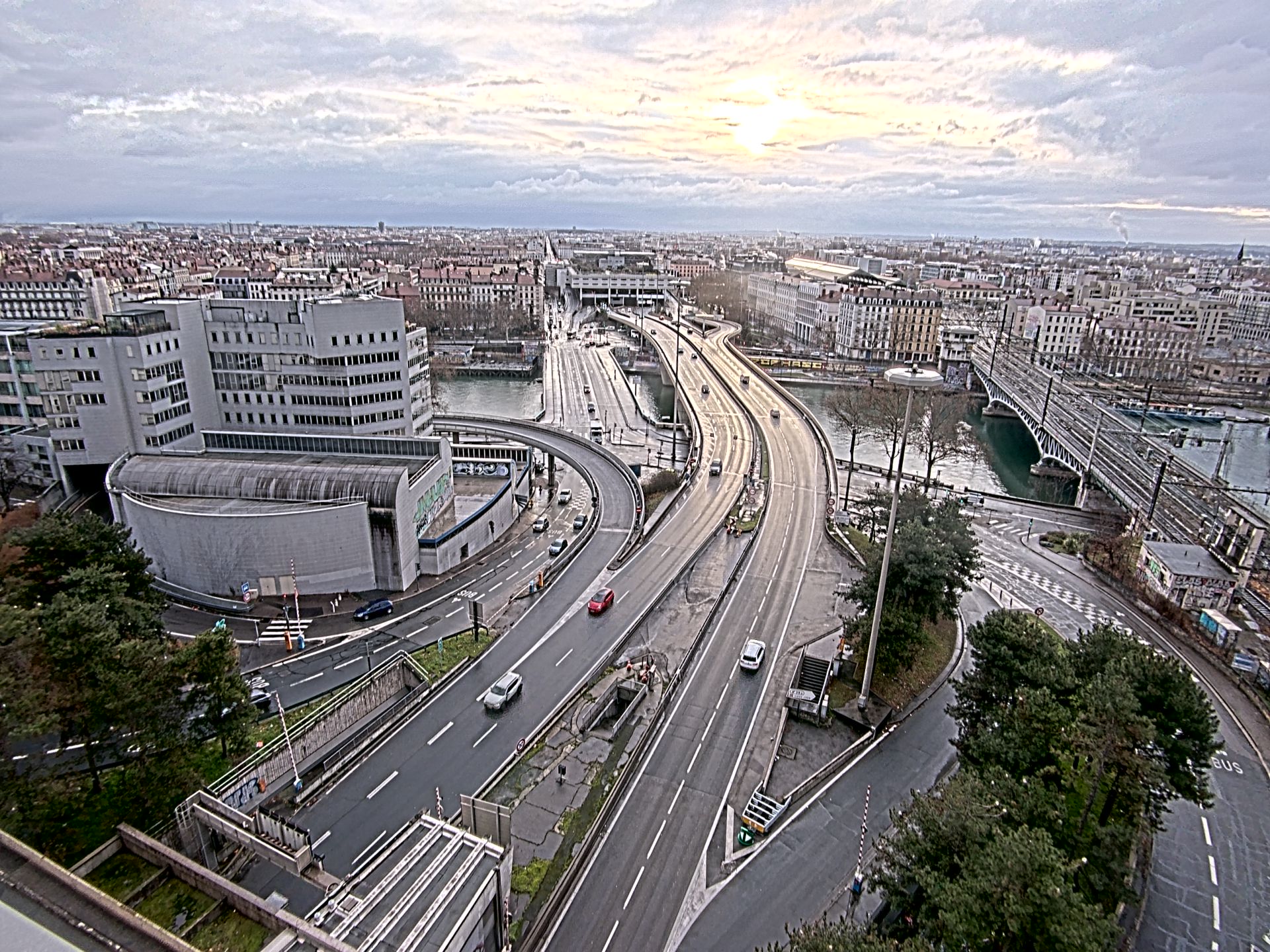Caméra autoroute à Lyon Perrache à l'entrée Sud du Tunnel sous Fourvière, en direction de Marseille