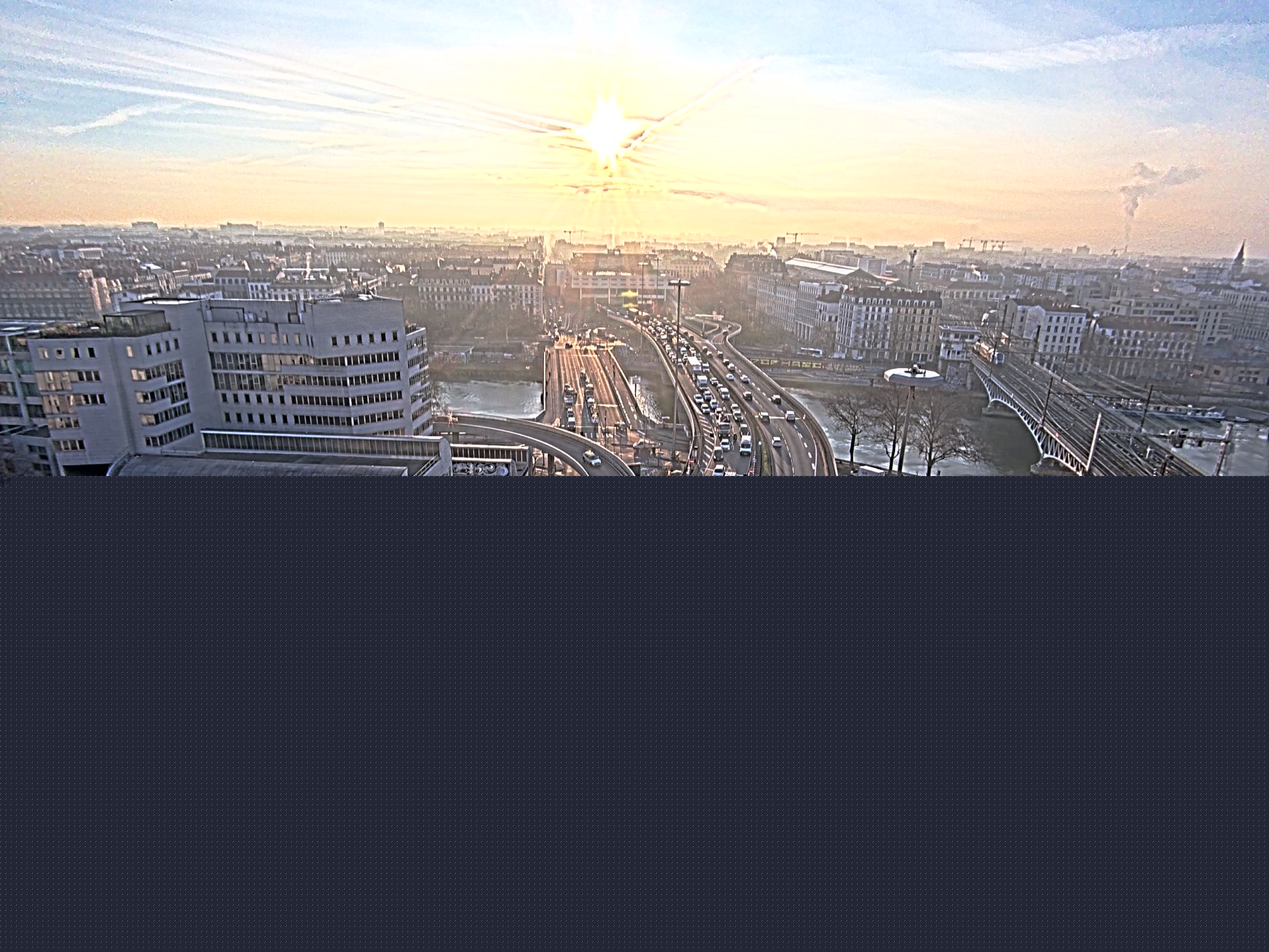 Caméra autoroute à Lyon Perrache à l'entrée Sud du Tunnel sous Fourvière, en direction de Marseille