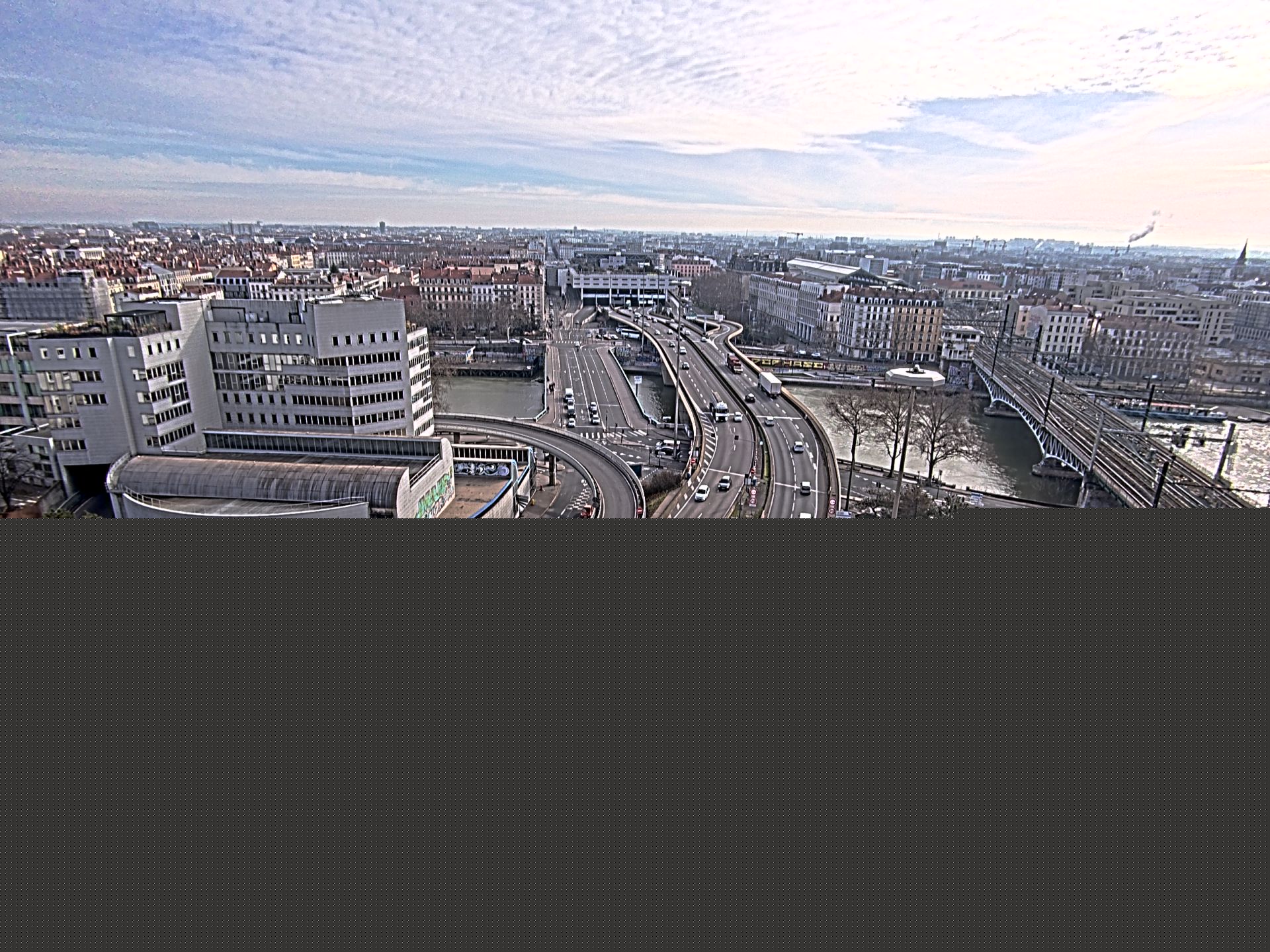Caméra autoroute à Lyon Perrache à l'entrée Sud du Tunnel sous Fourvière, en direction de Marseille