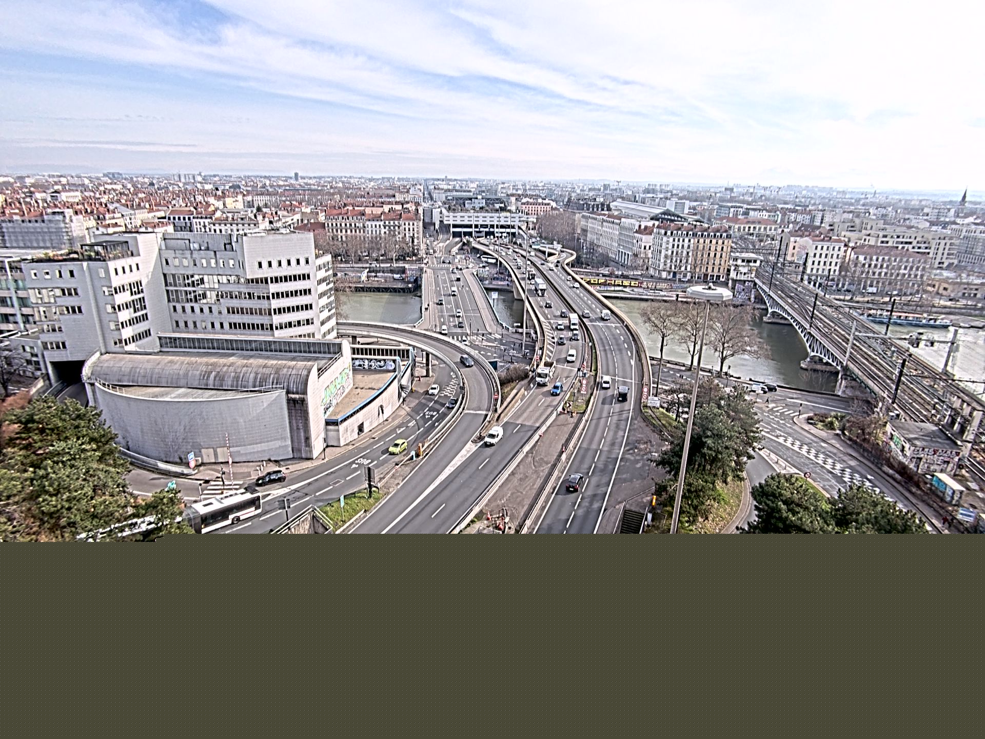 Caméra autoroute à Lyon Perrache à l'entrée Sud du Tunnel sous Fourvière, en direction de Marseille