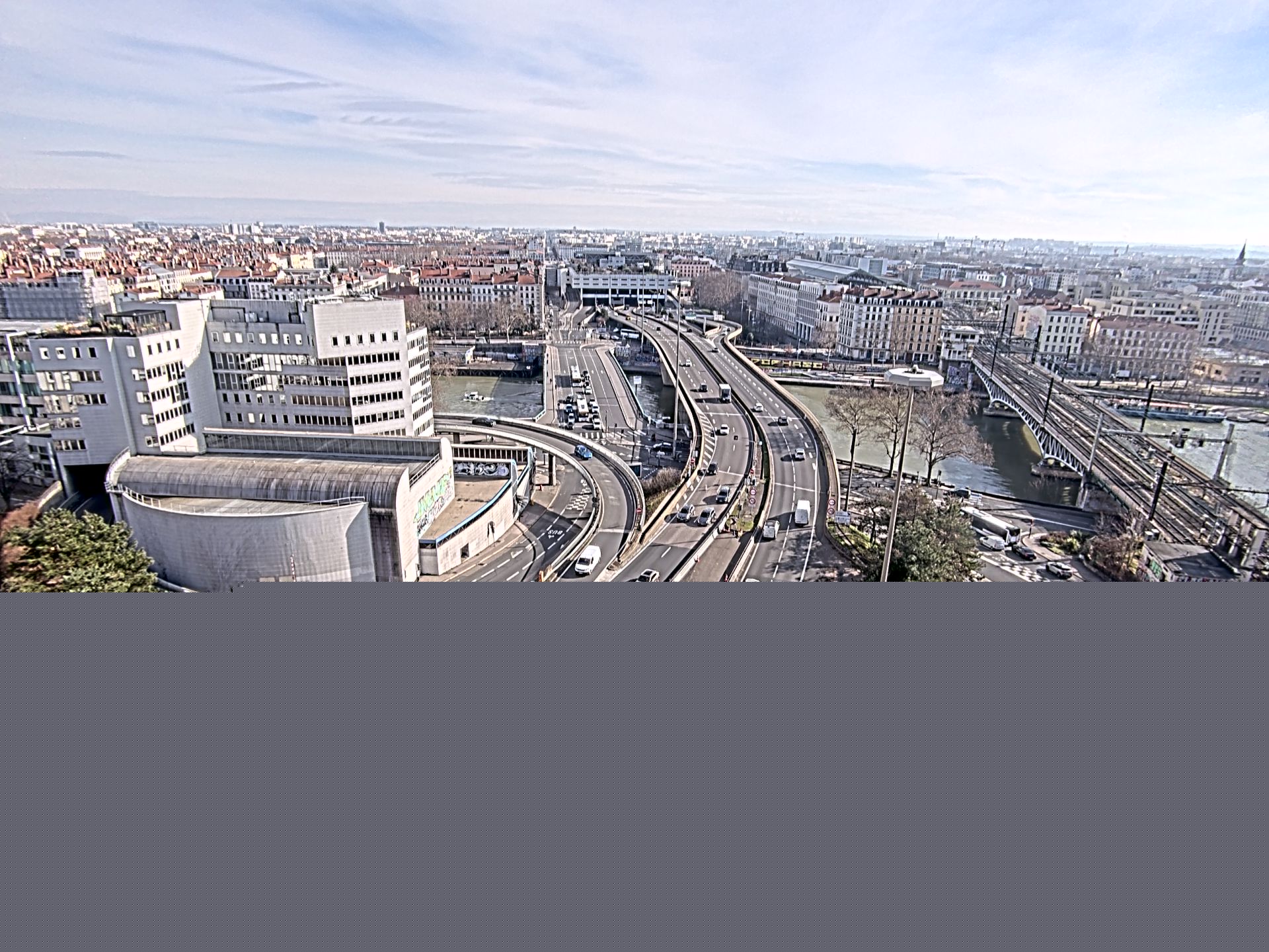 Caméra autoroute à Lyon Perrache à l'entrée Sud du Tunnel sous Fourvière, en direction de Marseille