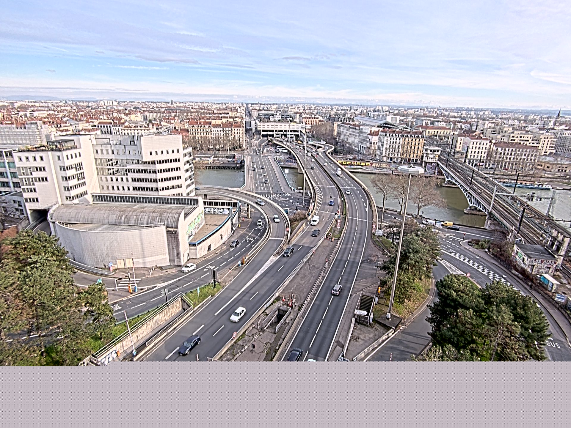 Caméra autoroute à Lyon Perrache à l'entrée Sud du Tunnel sous Fourvière, en direction de Marseille