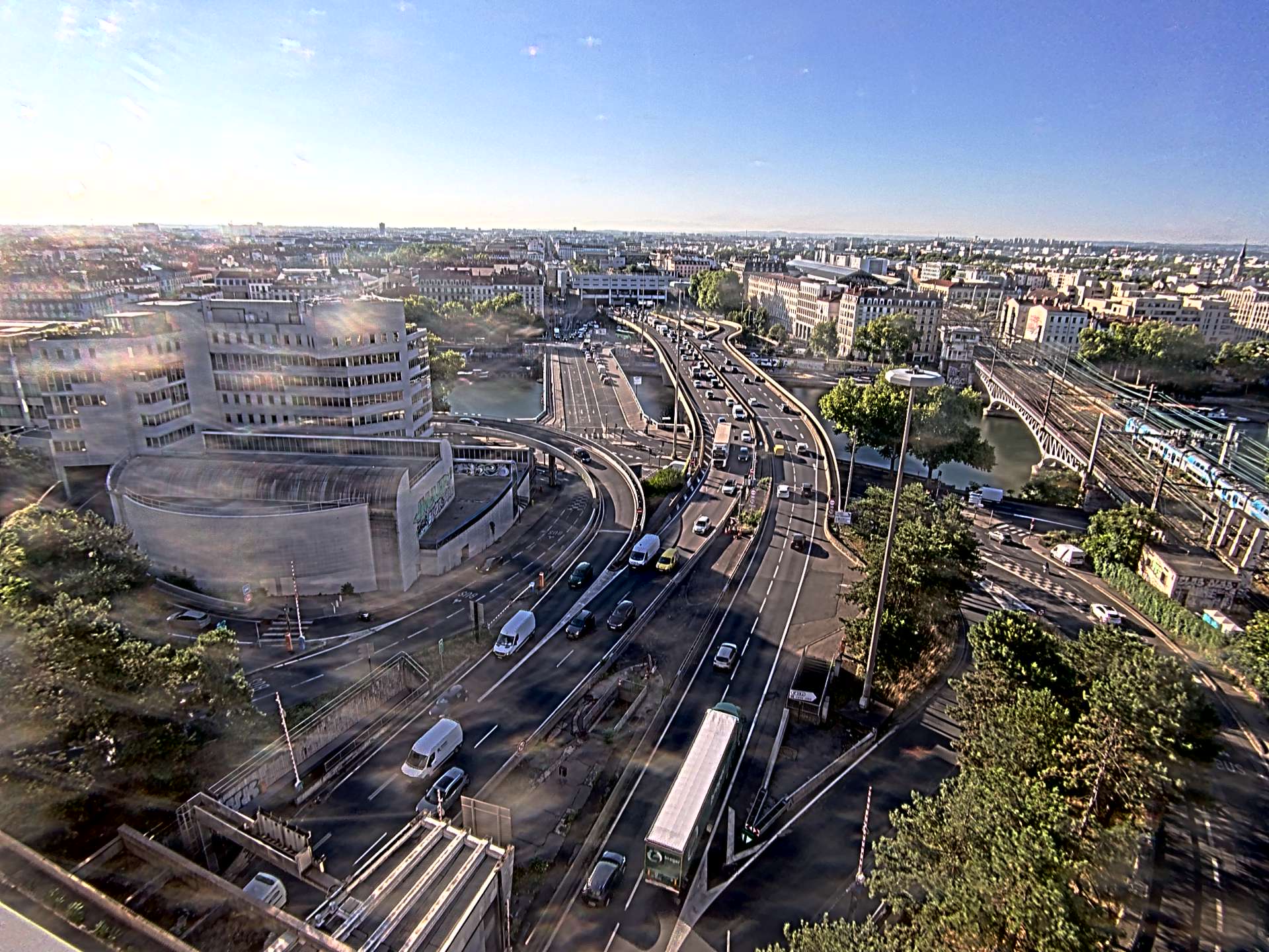 Caméra autoroute à Lyon Perrache à l'entrée Sud du Tunnel sous Fourvière, en direction de Marseille