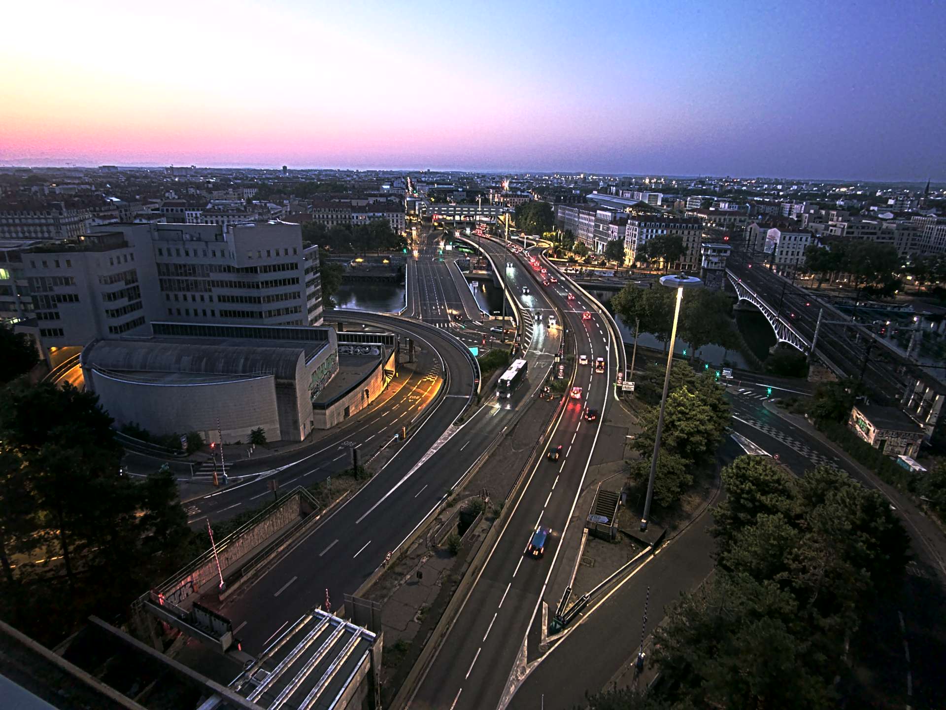 Caméra autoroute à Lyon Perrache à l'entrée Sud du Tunnel sous Fourvière, en direction de Marseille