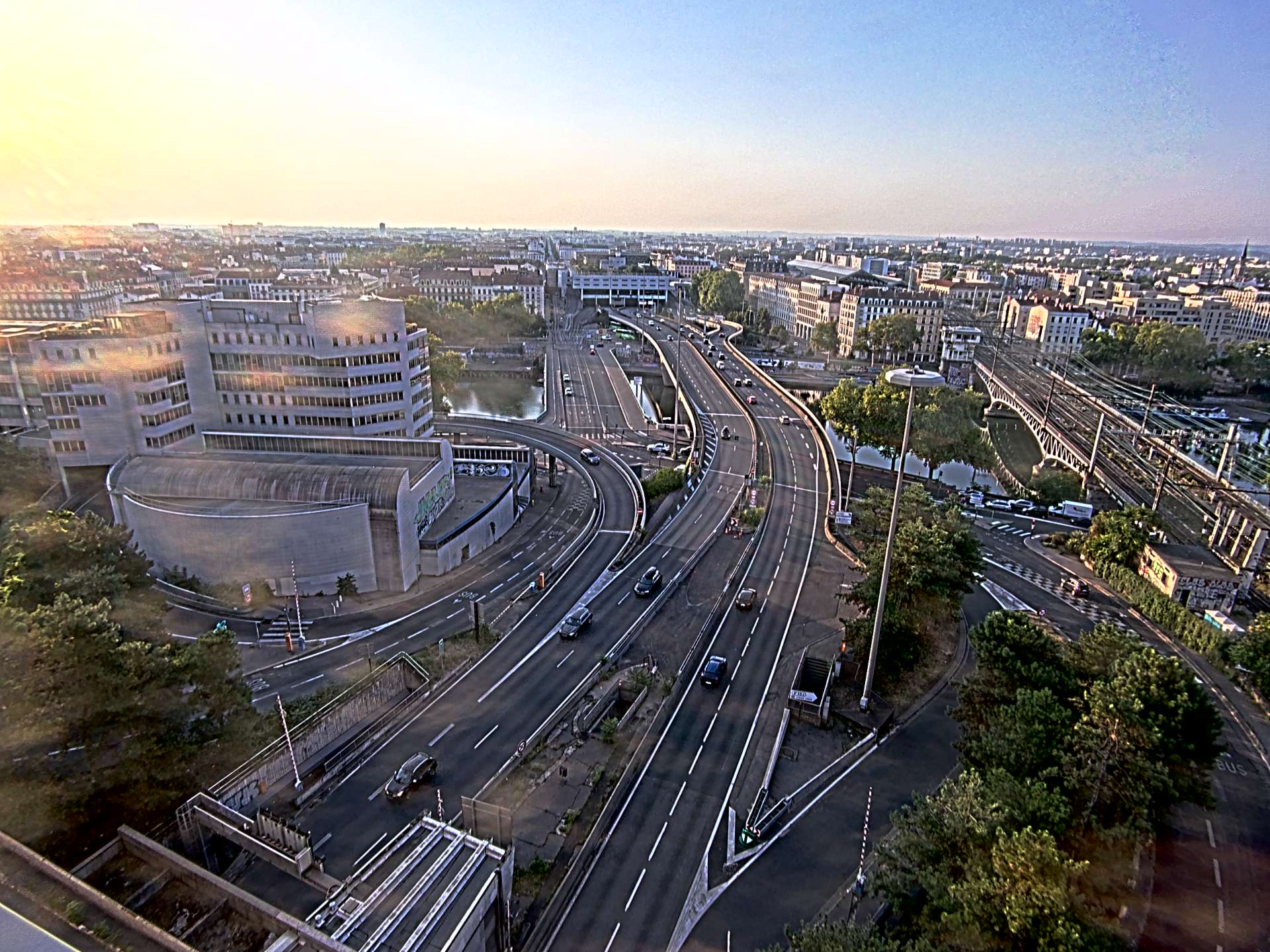 Caméra autoroute à Lyon Perrache à l'entrée Sud du Tunnel sous Fourvière, en direction de Marseille