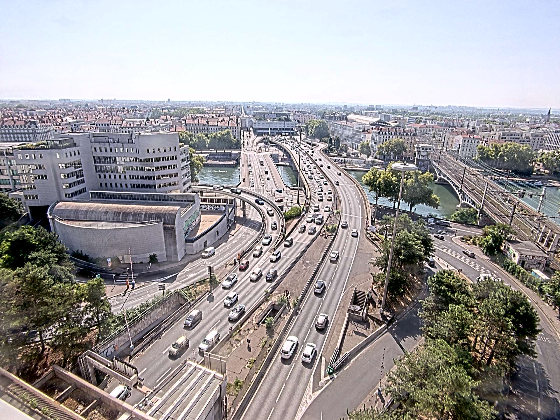 Caméra autoroute à Lyon Perrache à l'entrée Sud du Tunnel sous Fourvière, en direction de Marseille