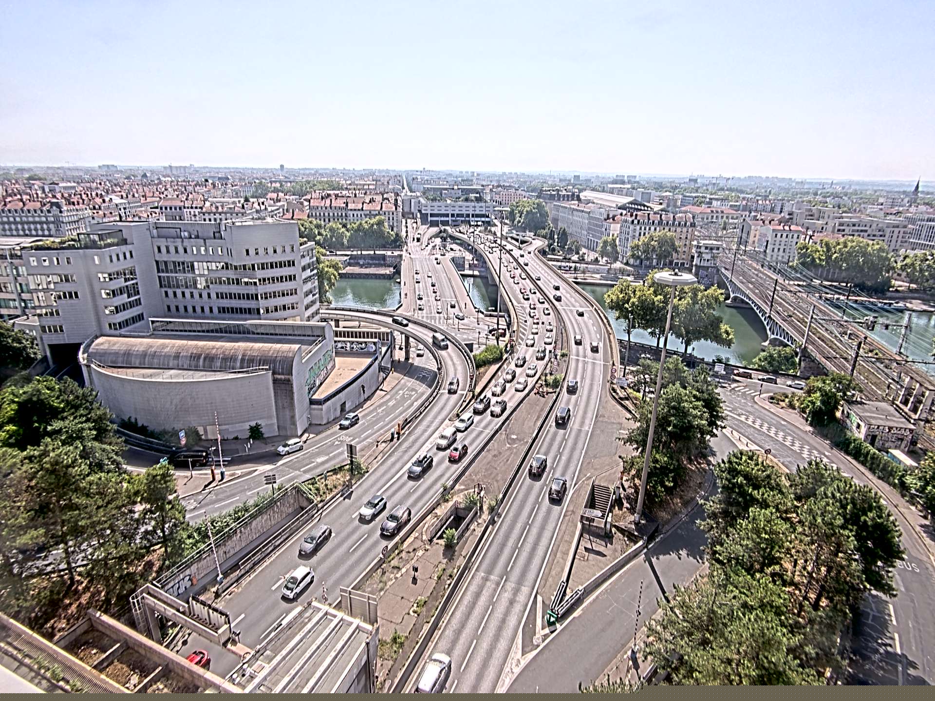 Caméra autoroute à Lyon Perrache à l'entrée Sud du Tunnel sous Fourvière, en direction de Marseille