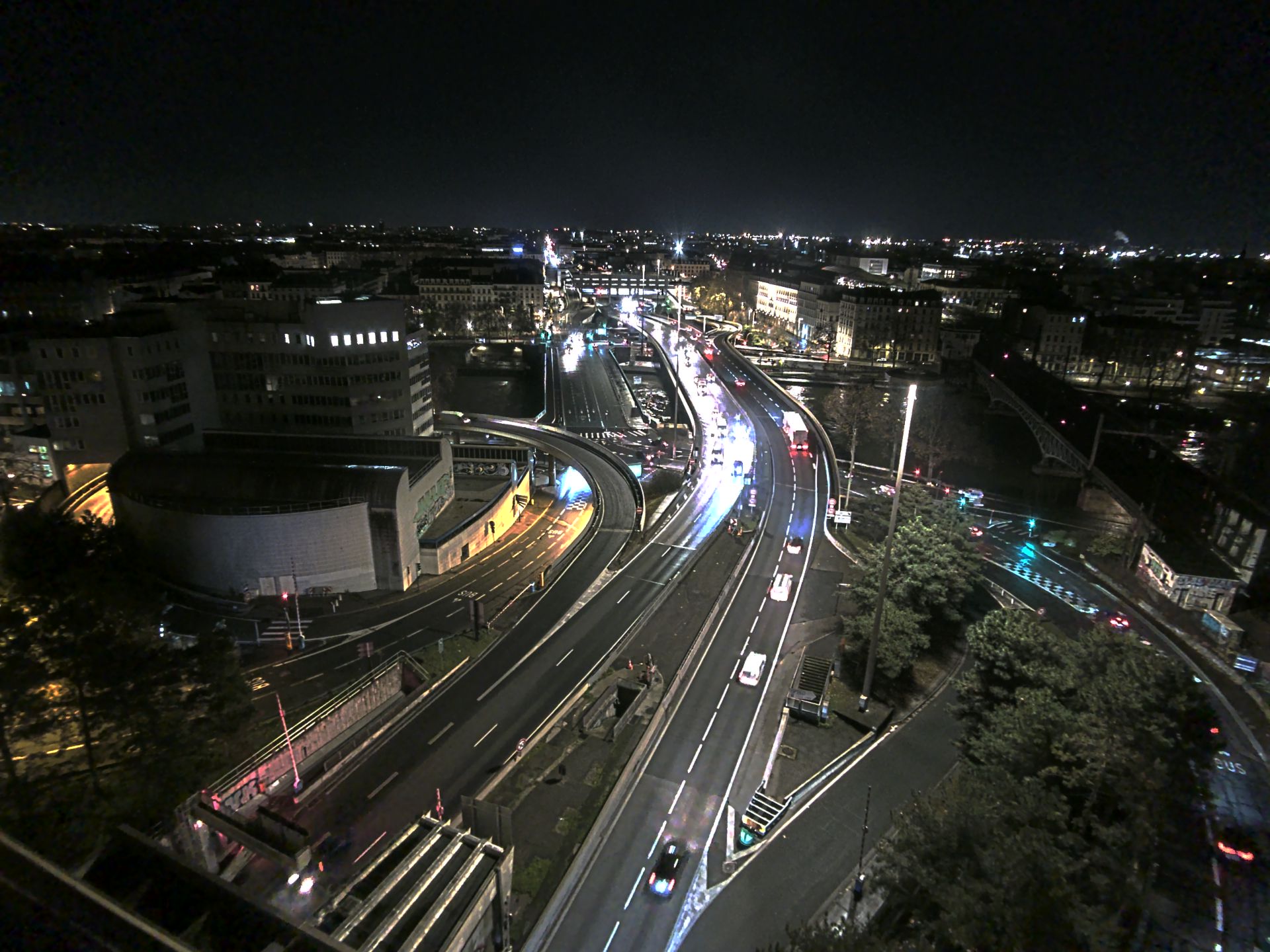 Caméra autoroute à Lyon Perrache à l'entrée Sud du Tunnel sous Fourvière, en direction de Marseille