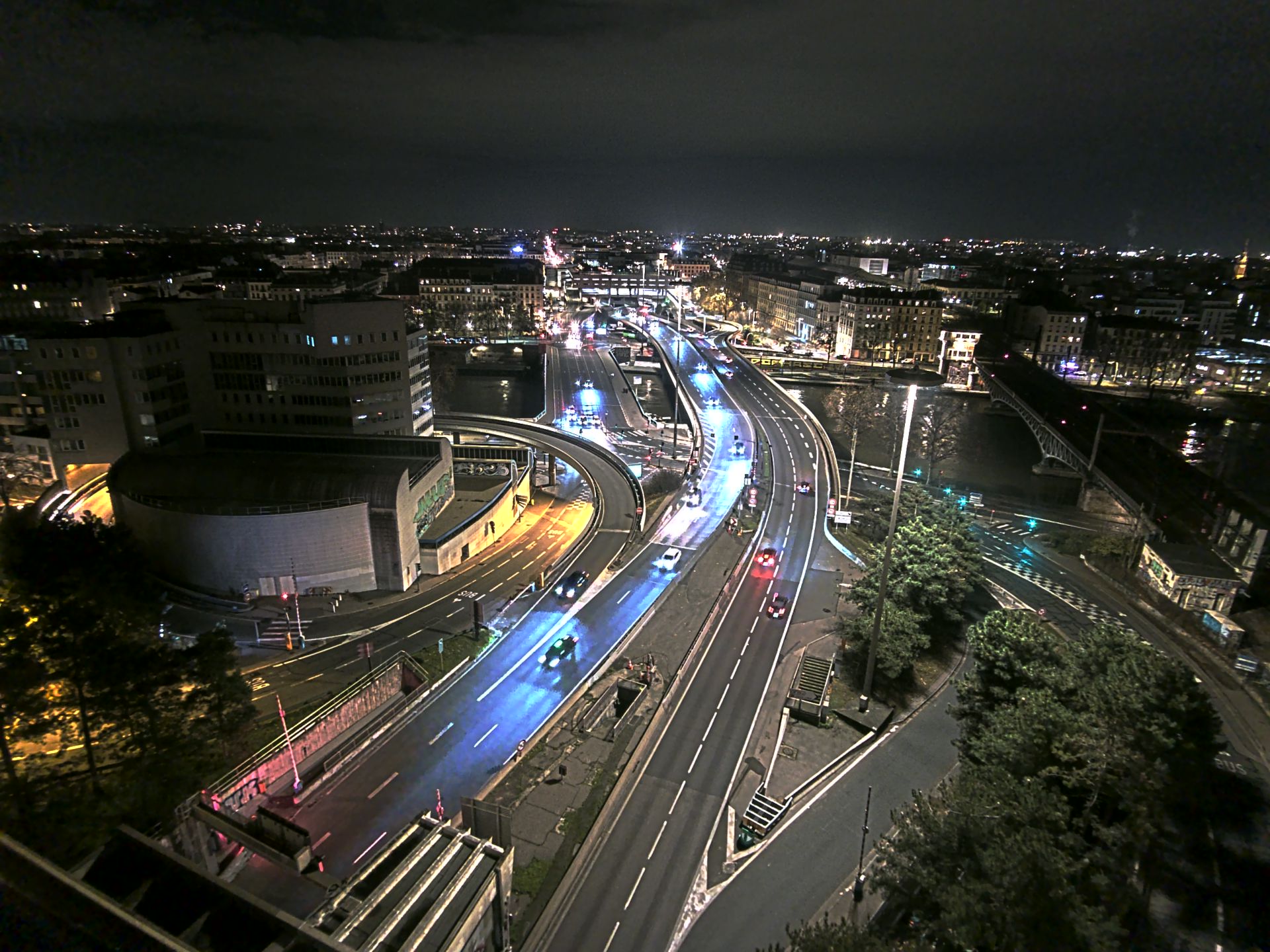 Caméra autoroute à Lyon Perrache à l'entrée Sud du Tunnel sous Fourvière, en direction de Marseille