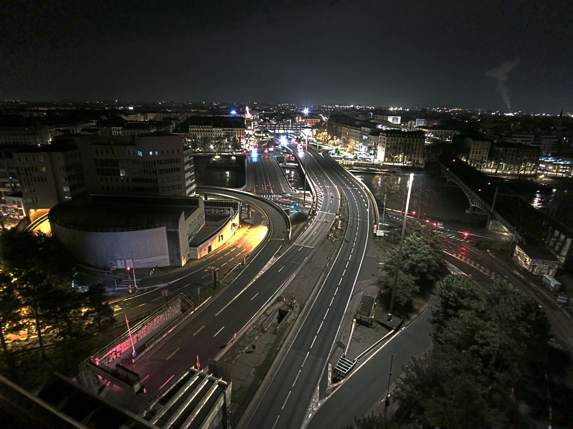 Caméra autoroute à Lyon Perrache à l'entrée Sud du Tunnel sous Fourvière, en direction de Marseille