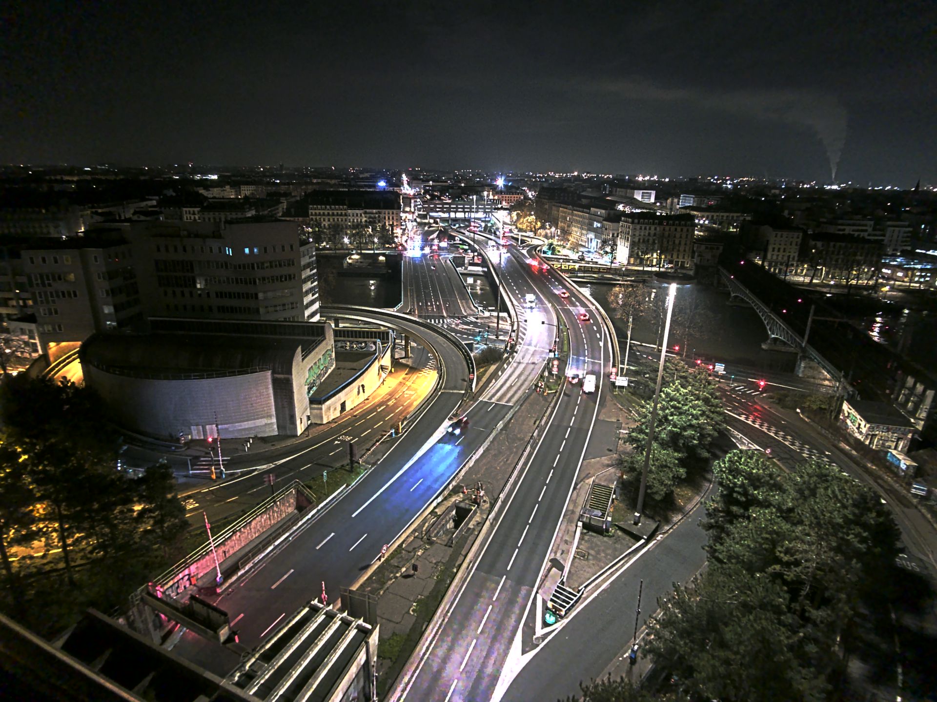 Caméra autoroute à Lyon Perrache à l'entrée Sud du Tunnel sous Fourvière, en direction de Marseille