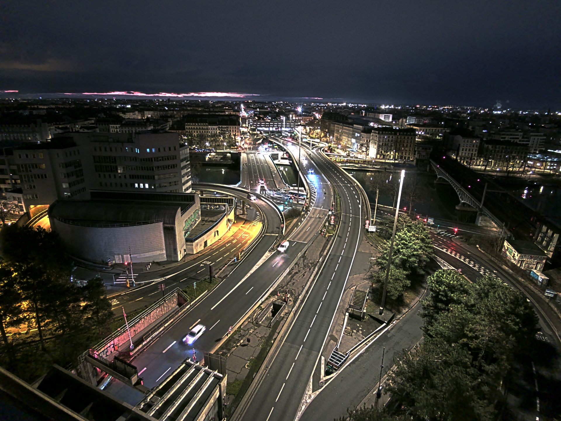 Caméra autoroute à Lyon Perrache à l'entrée Sud du Tunnel sous Fourvière, en direction de Marseille