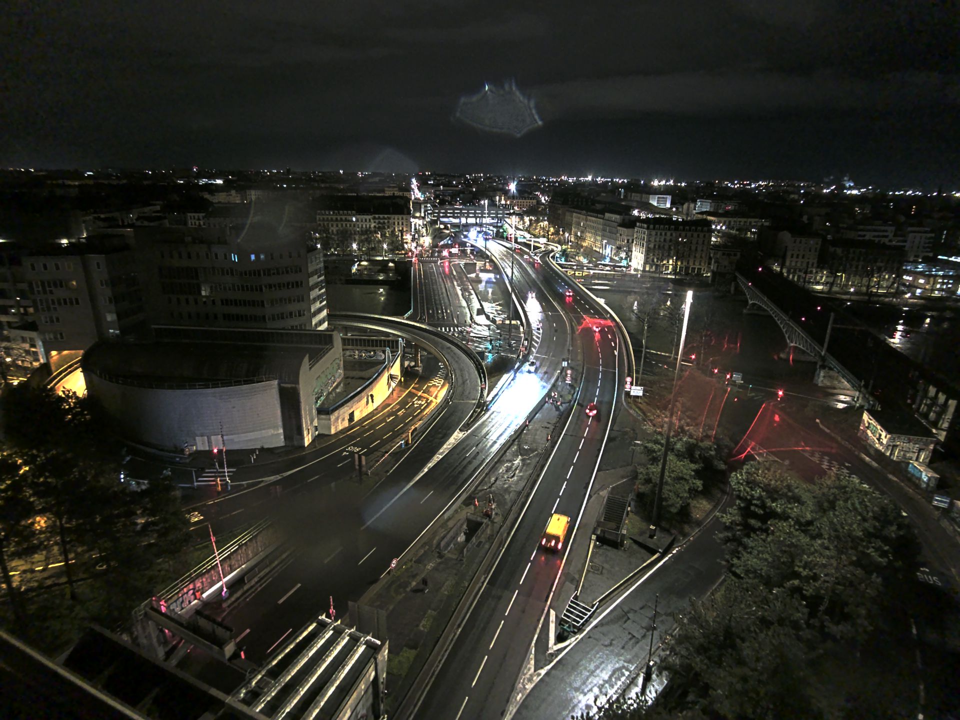 Caméra autoroute à Lyon Perrache à l'entrée Sud du Tunnel sous Fourvière, en direction de Marseille