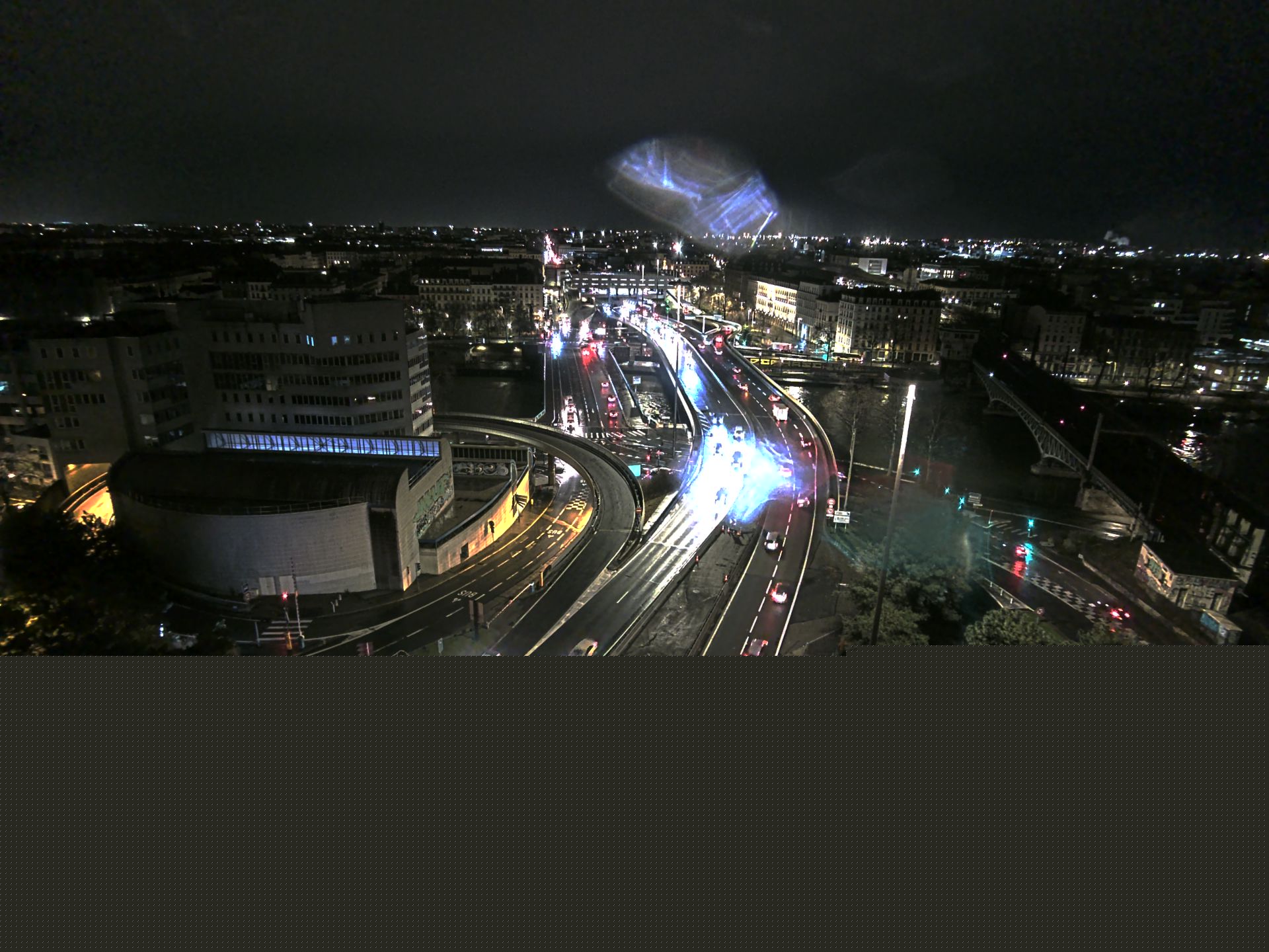 Caméra autoroute à Lyon Perrache à l'entrée Sud du Tunnel sous Fourvière, en direction de Marseille
