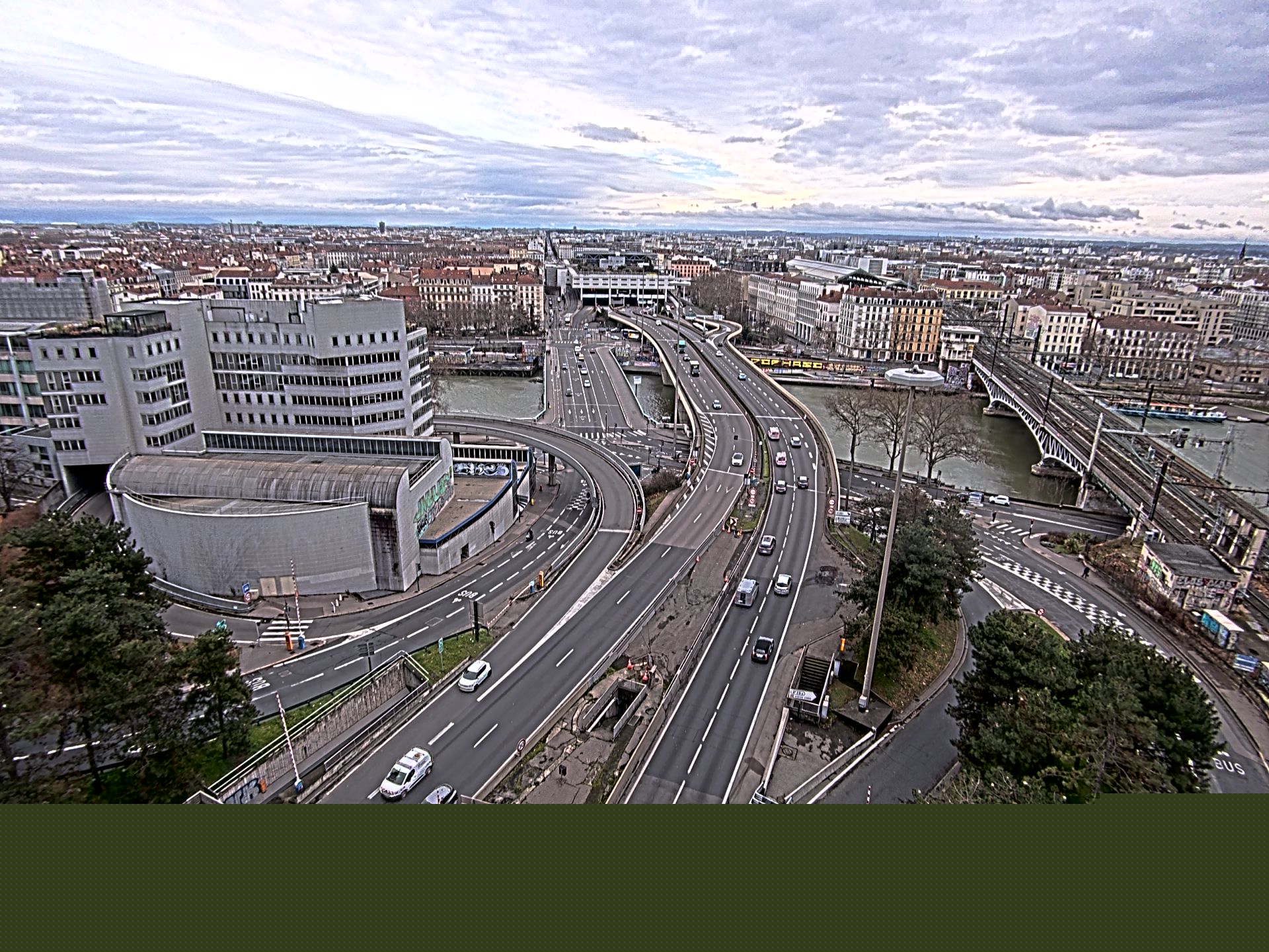 Caméra autoroute à Lyon Perrache à l'entrée Sud du Tunnel sous Fourvière, en direction de Marseille