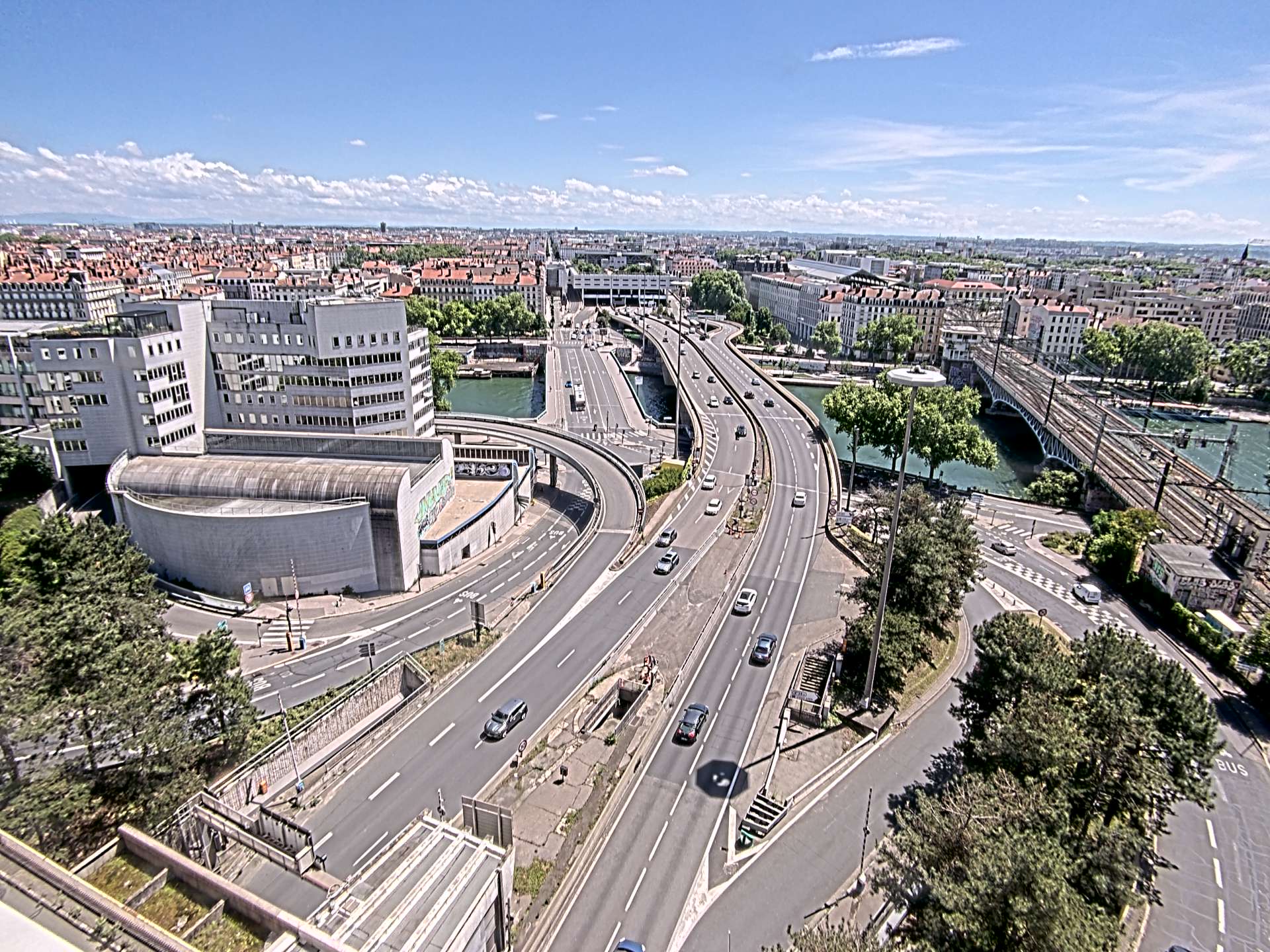 Caméra autoroute à Lyon Perrache à l'entrée Sud du Tunnel sous Fourvière, en direction de Marseille