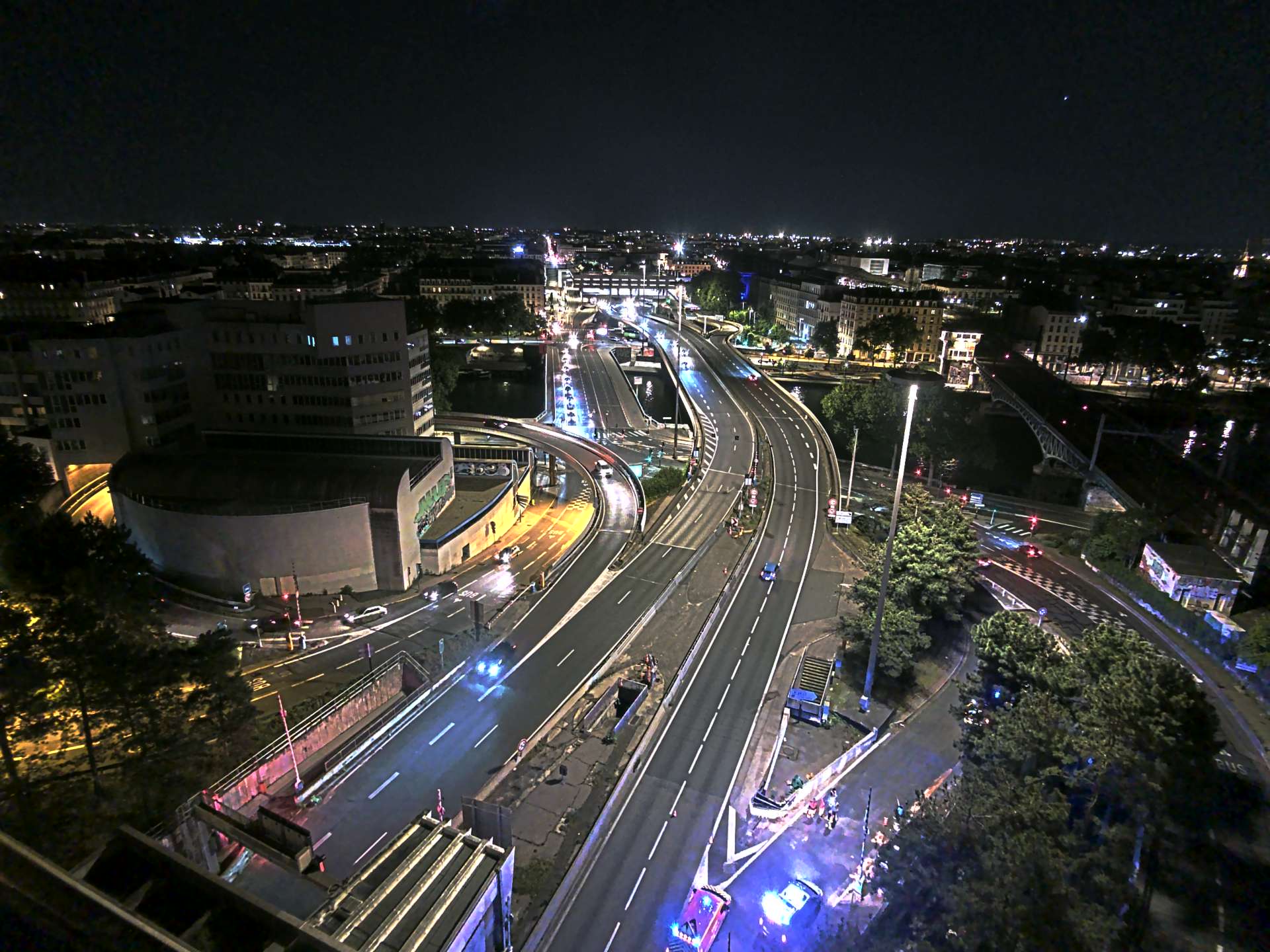 Caméra autoroute à Lyon Perrache à l'entrée Sud du Tunnel sous Fourvière, en direction de Marseille