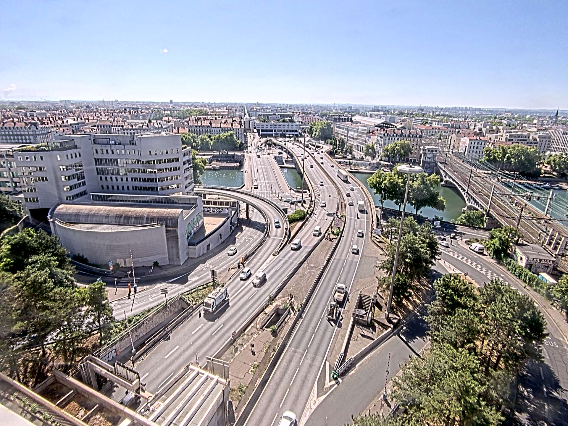 Caméra autoroute à Lyon Perrache à l'entrée Sud du Tunnel sous Fourvière, en direction de Marseille