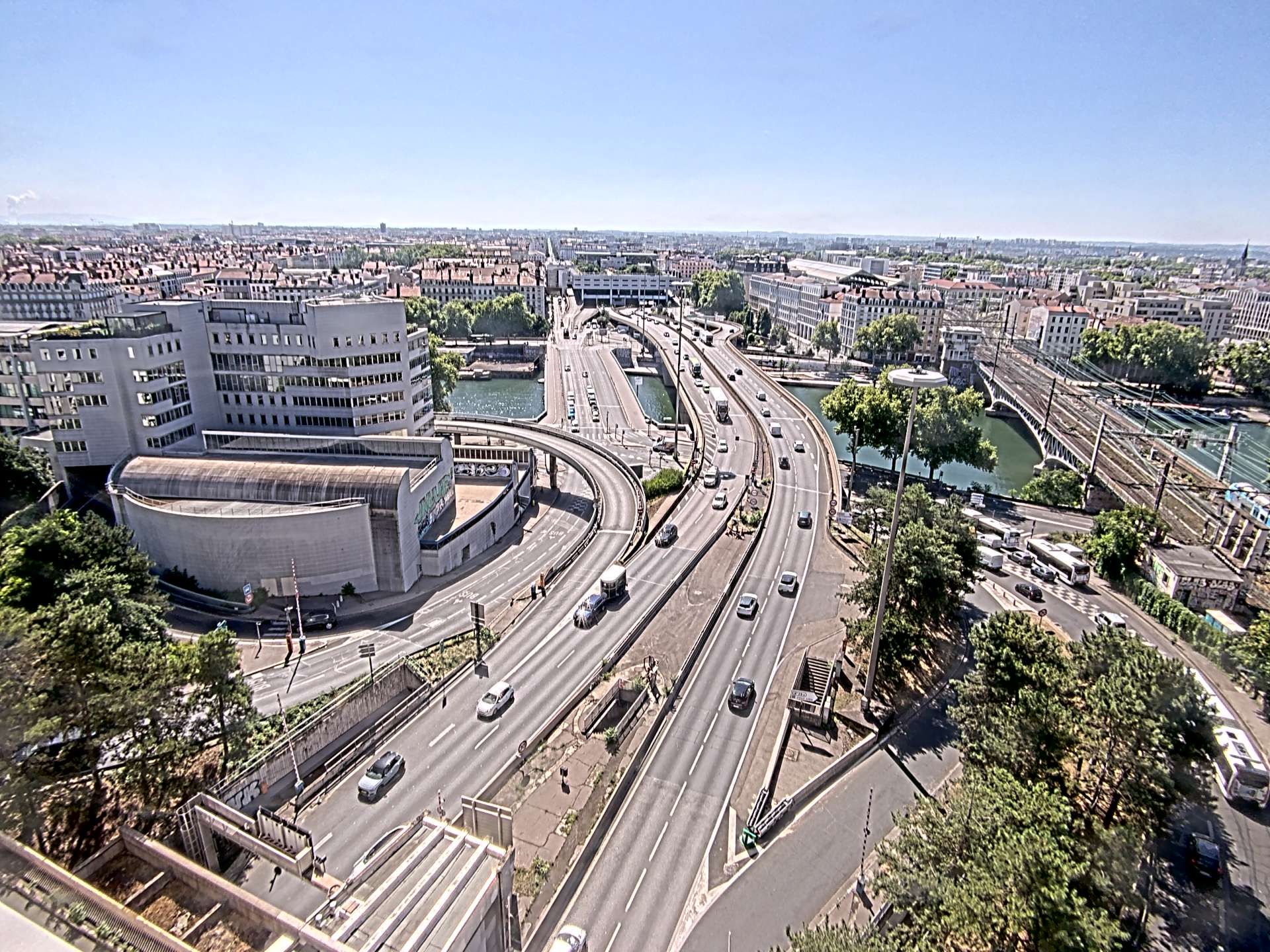 Caméra autoroute à Lyon Perrache à l'entrée Sud du Tunnel sous Fourvière, en direction de Marseille