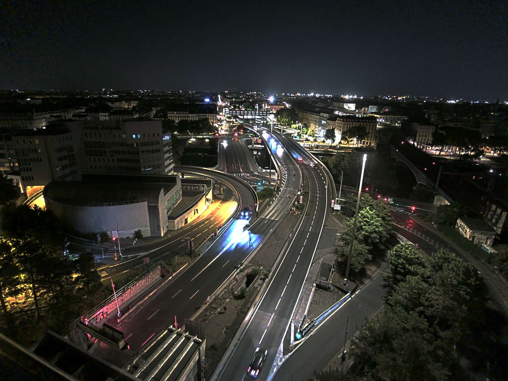 Caméra autoroute à Lyon Perrache à l'entrée Sud du Tunnel sous Fourvière, en direction de Marseille
