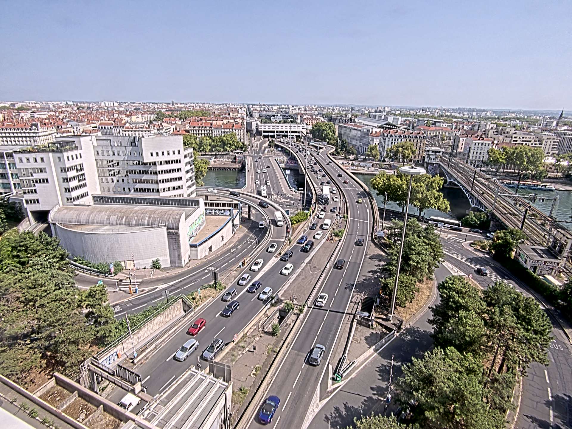 Caméra autoroute à Lyon Perrache à l'entrée Sud du Tunnel sous Fourvière, en direction de Marseille