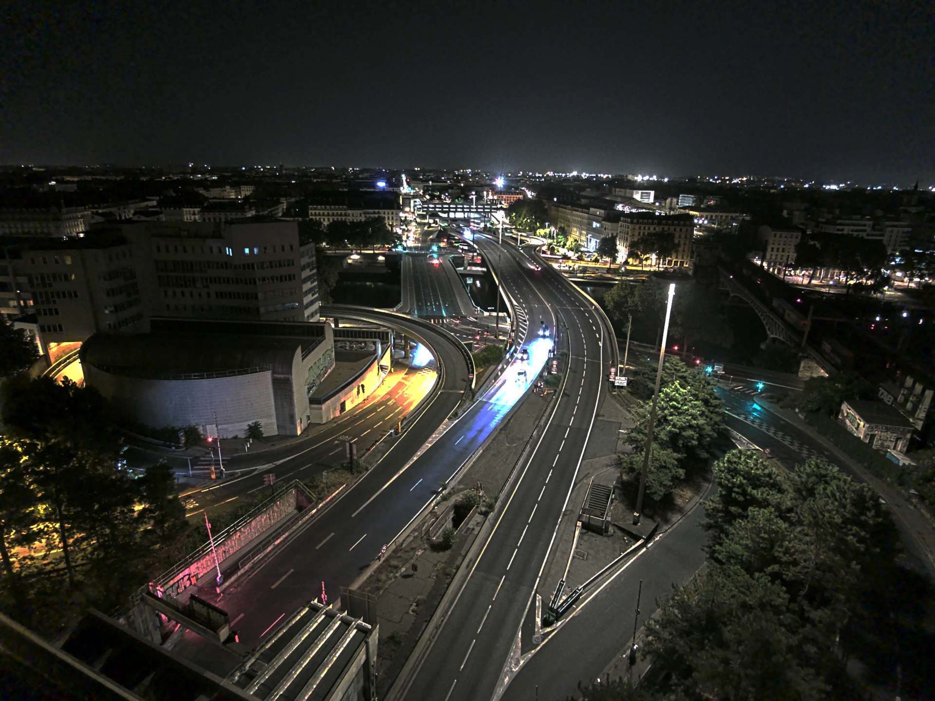 Caméra autoroute à Lyon Perrache à l'entrée Sud du Tunnel sous Fourvière, en direction de Marseille