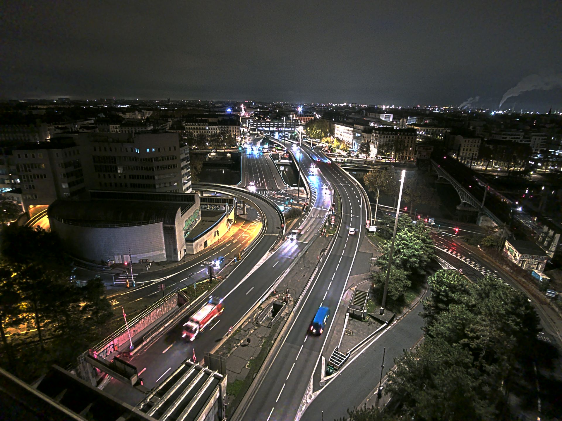Caméra autoroute à Lyon Perrache à l'entrée Sud du Tunnel sous Fourvière, en direction de Marseille
