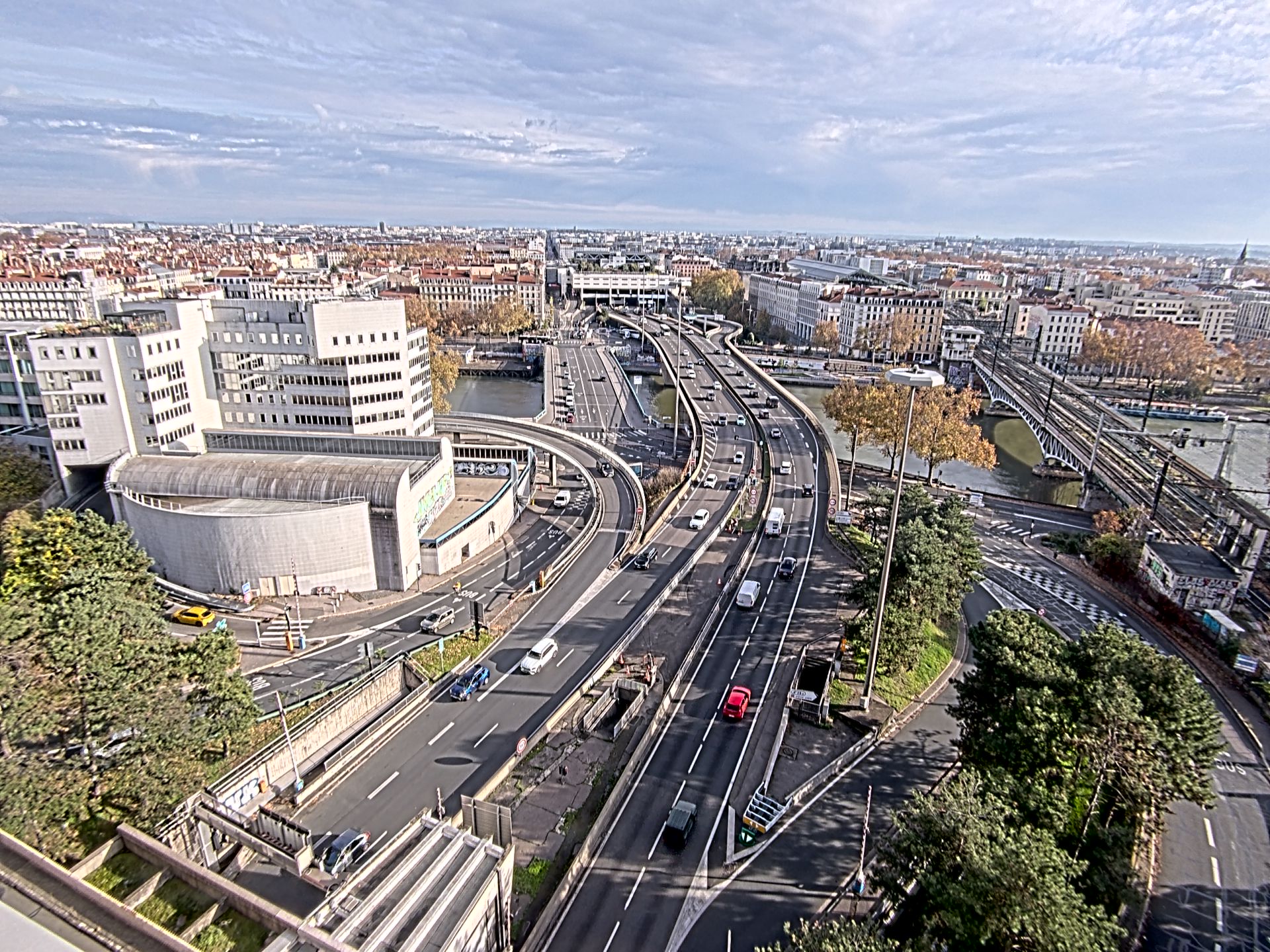 Caméra autoroute à Lyon Perrache à l'entrée Sud du Tunnel sous Fourvière, en direction de Marseille