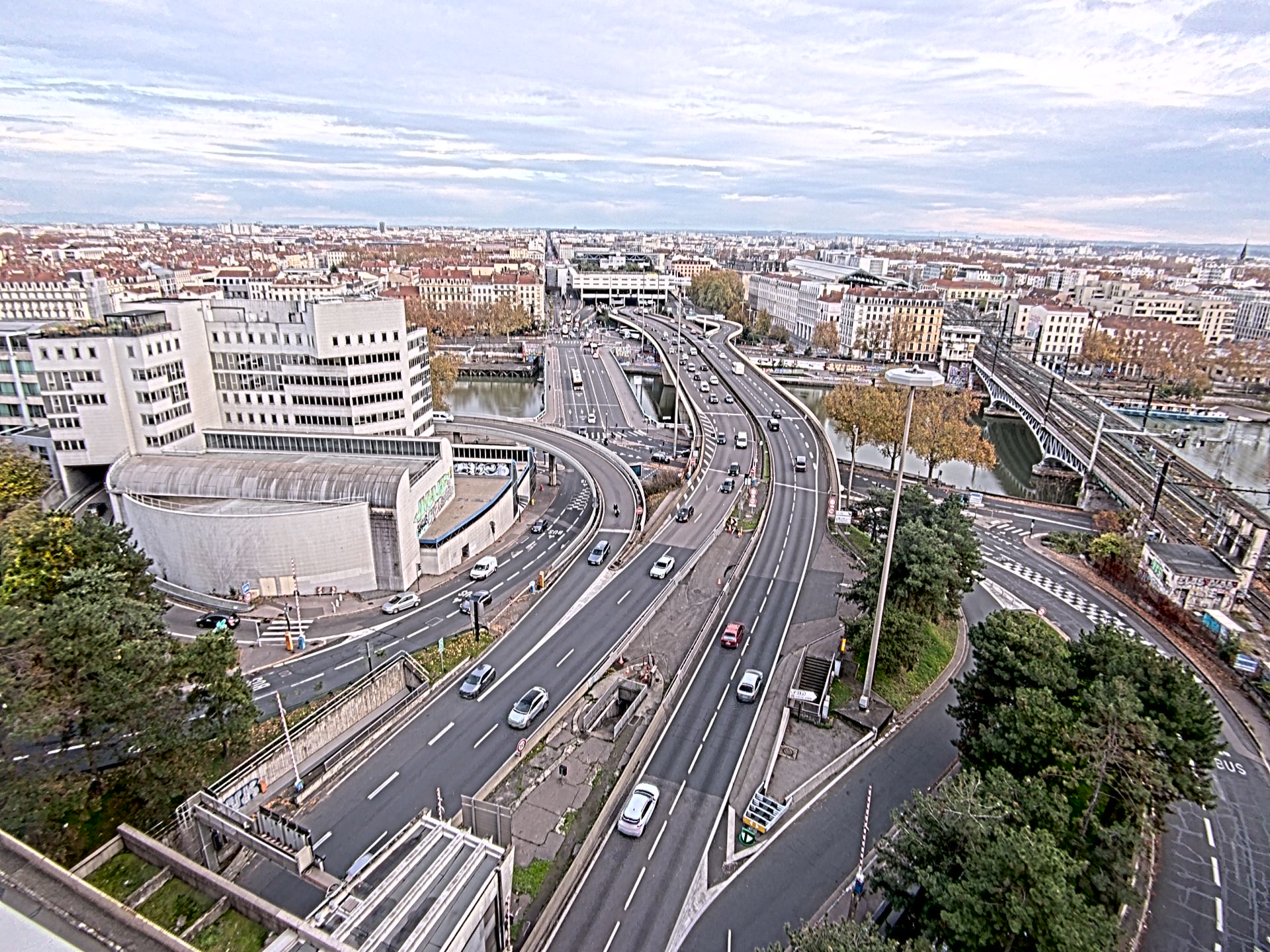 Caméra autoroute à Lyon Perrache à l'entrée Sud du Tunnel sous Fourvière, en direction de Marseille