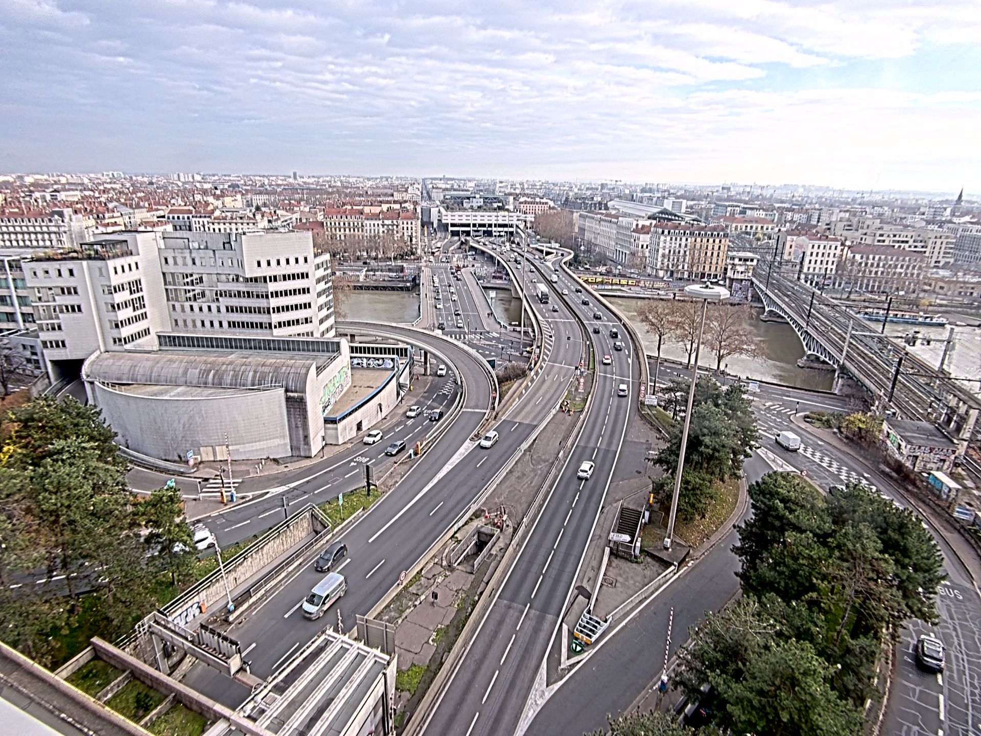 Caméra autoroute à Lyon Perrache à l'entrée Sud du Tunnel sous Fourvière, en direction de Marseille