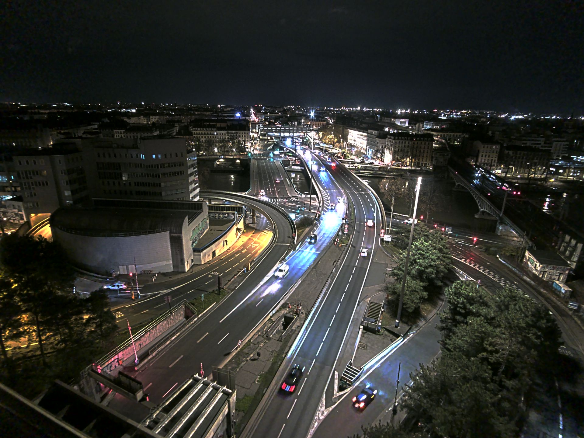 Caméra autoroute à Lyon Perrache à l'entrée Sud du Tunnel sous Fourvière, en direction de Marseille