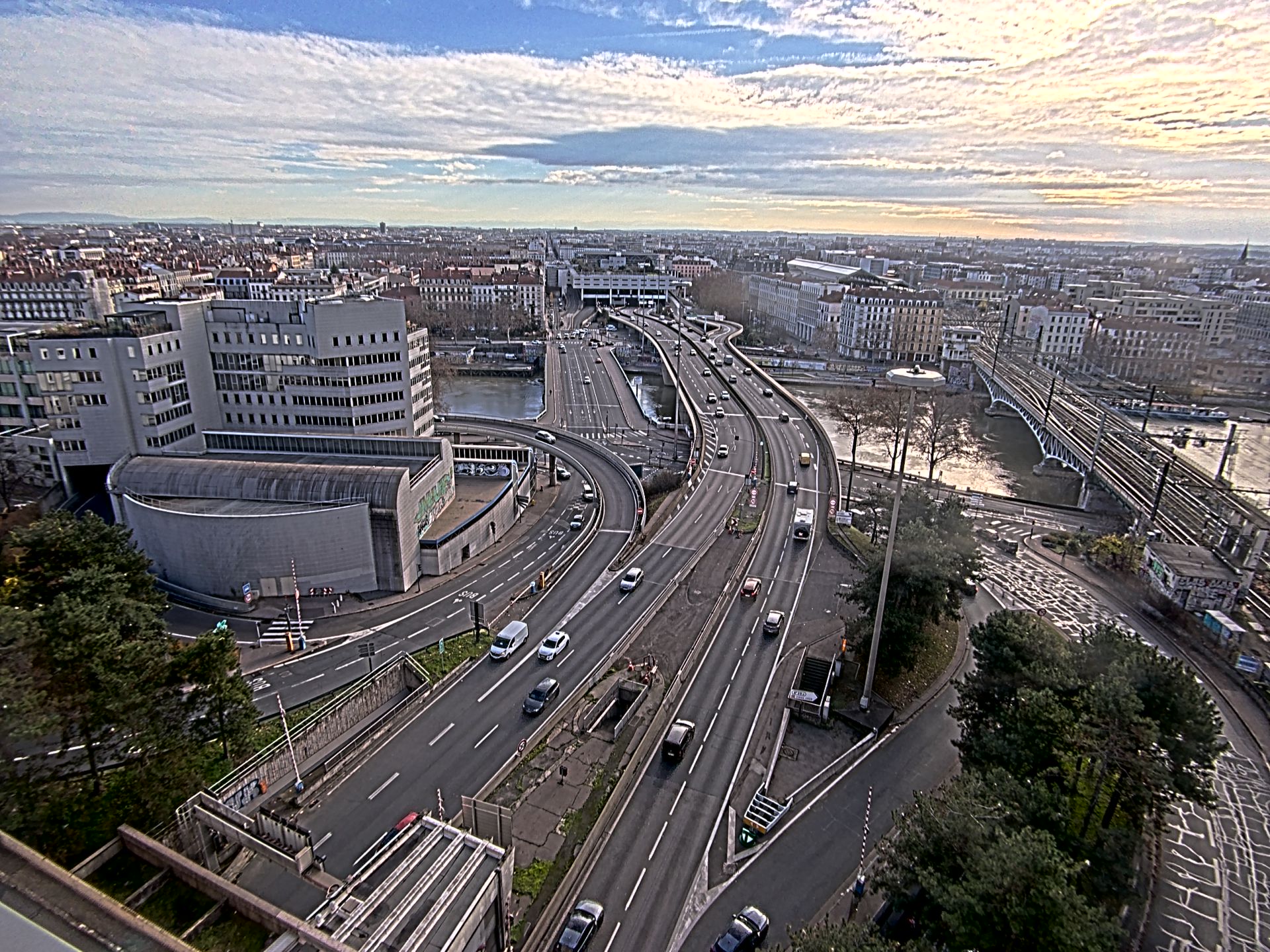 Caméra autoroute à Lyon Perrache à l'entrée Sud du Tunnel sous Fourvière, en direction de Marseille
